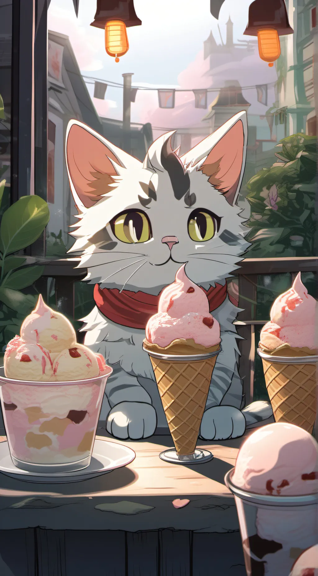 ai character: creamy background