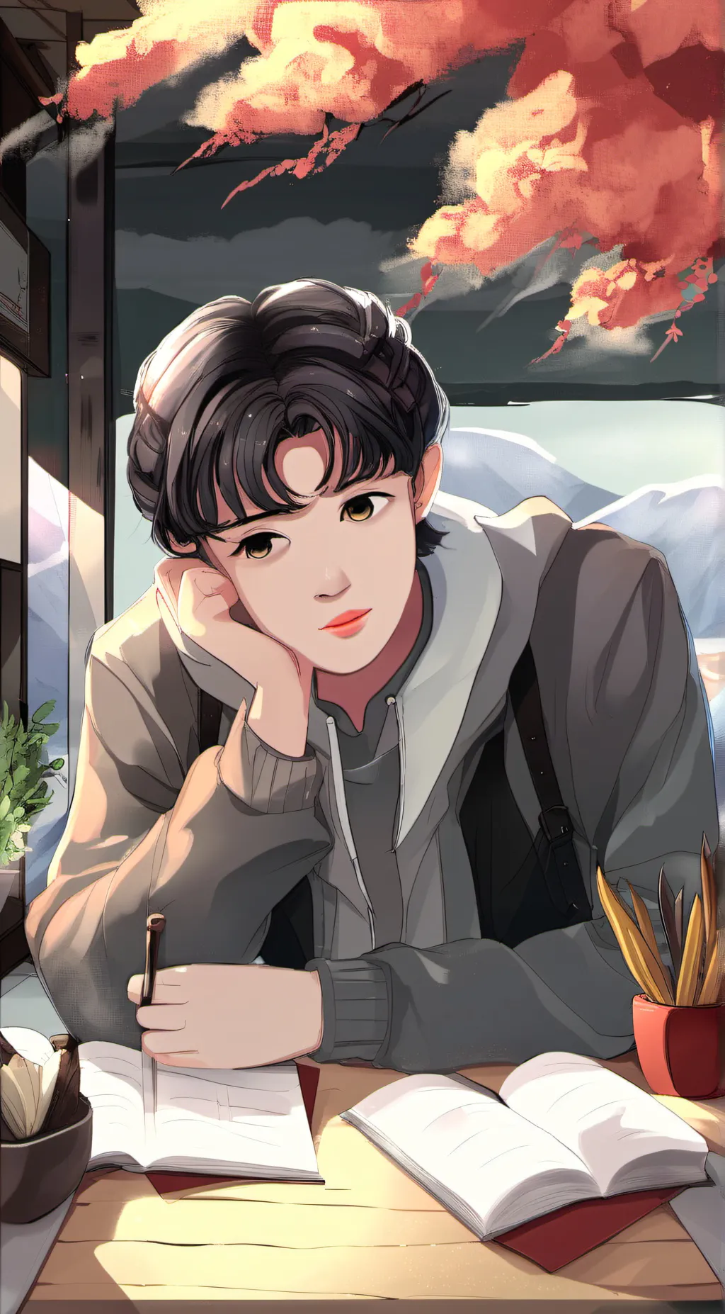 ai character: leo  background