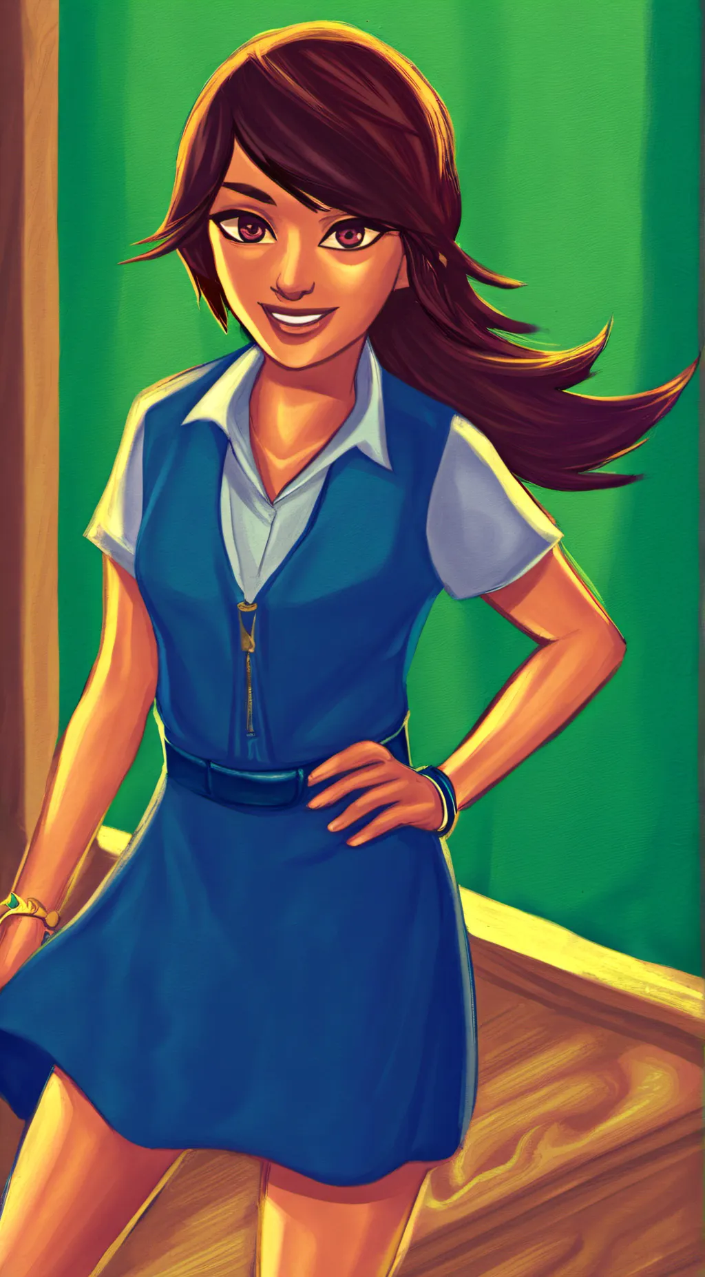 ai character: piper McLean  background