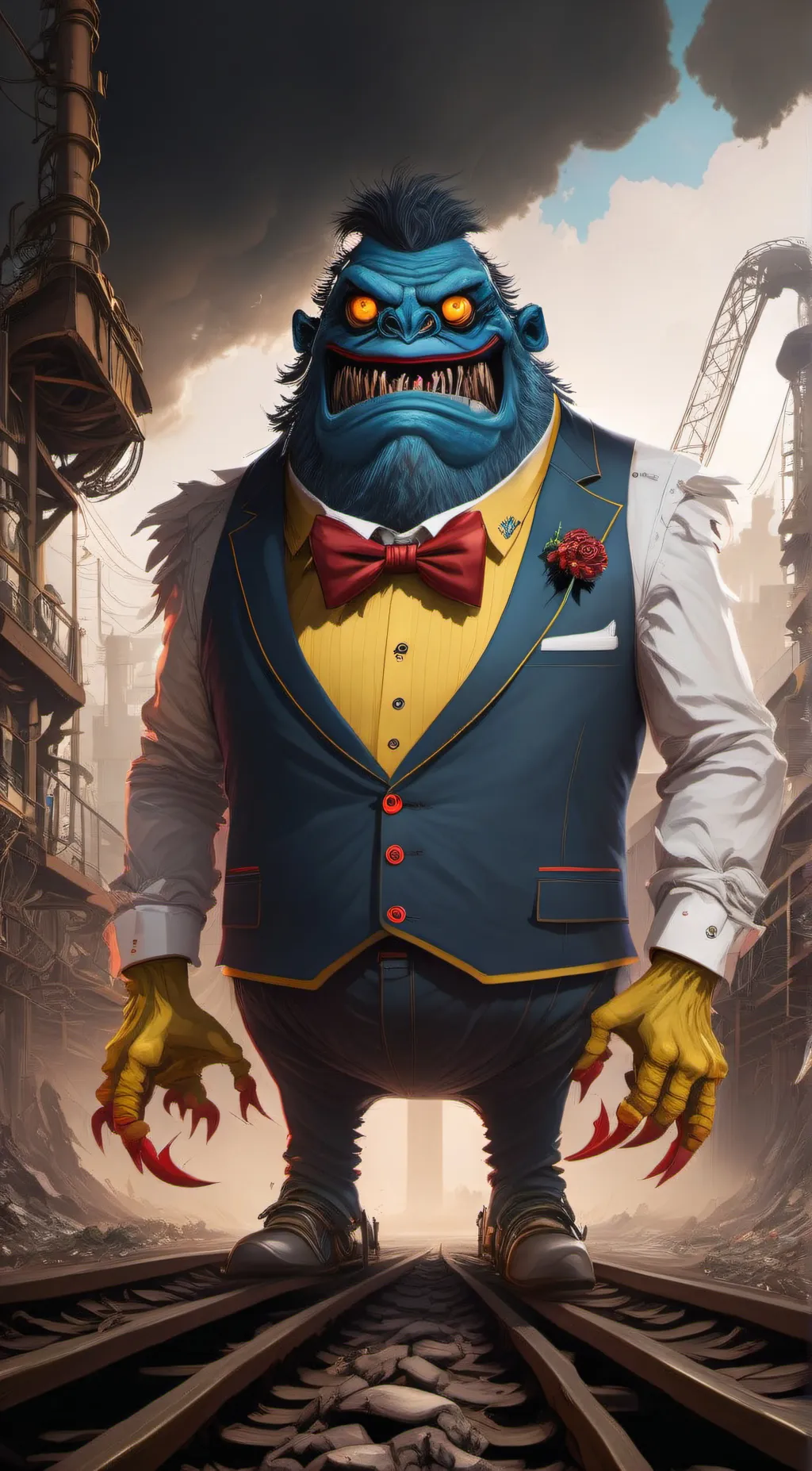 ai character: Huggy wuggy background