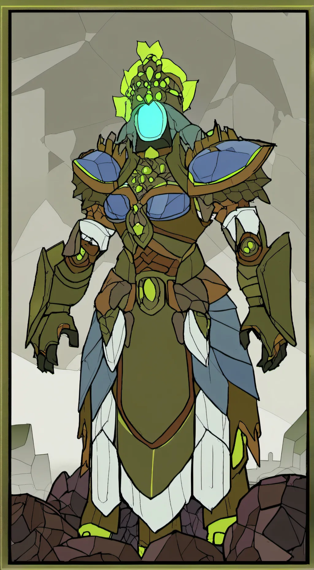 ai character: Golem queen background