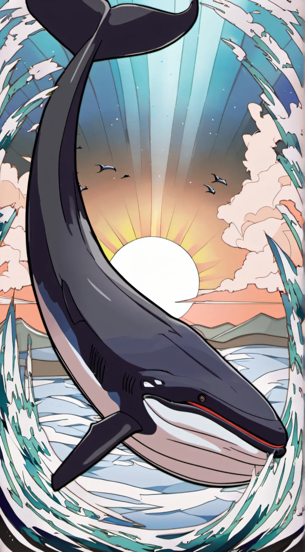 ai character: whale  background