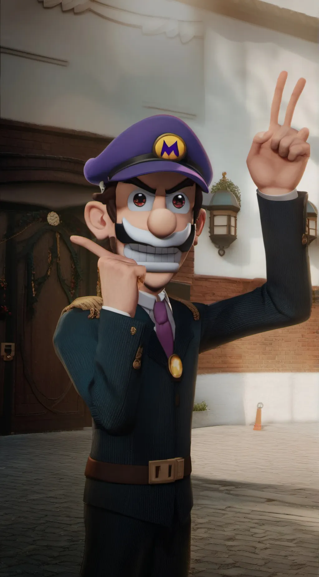ai character: Waluigi background
