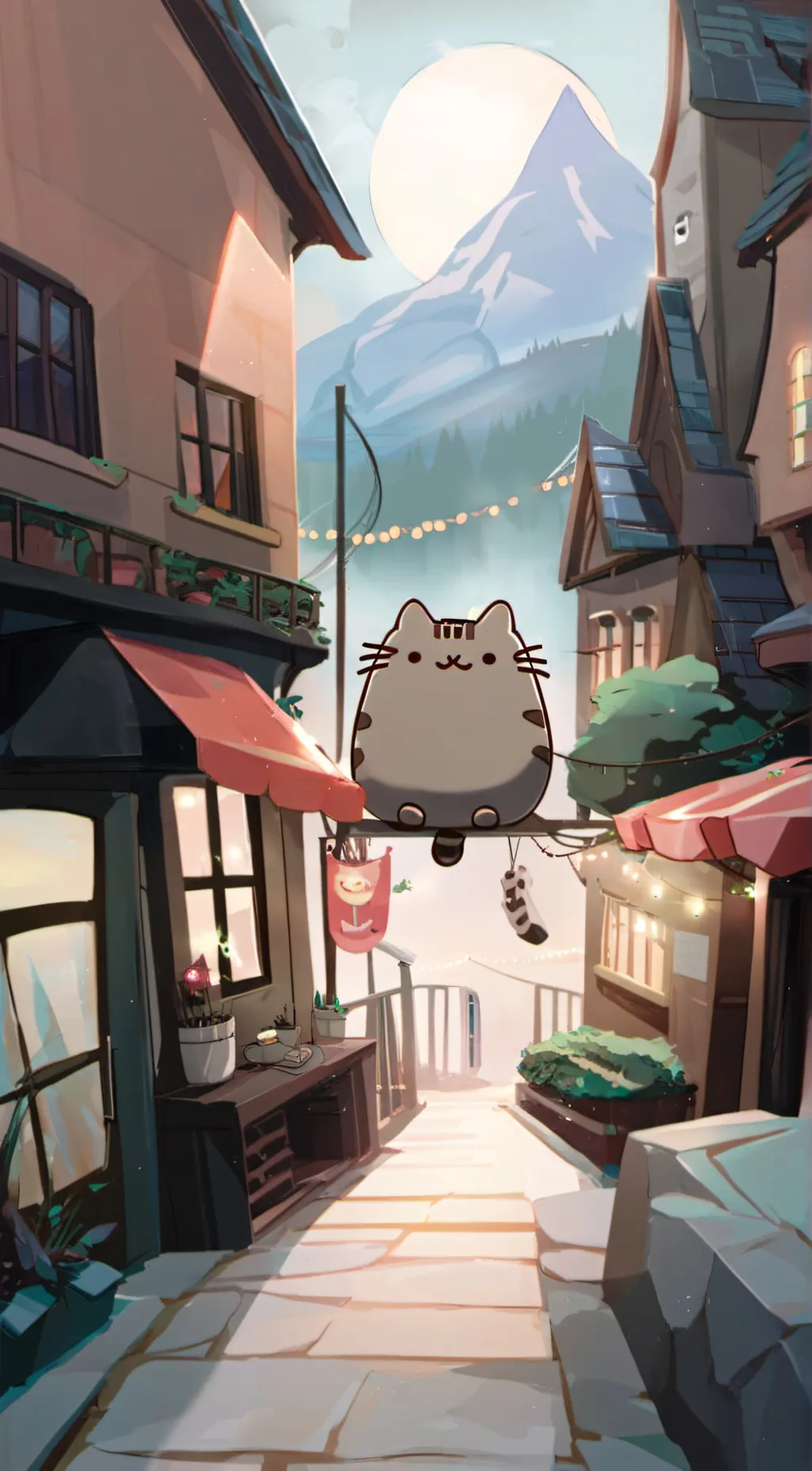 ai character: Pusheen background