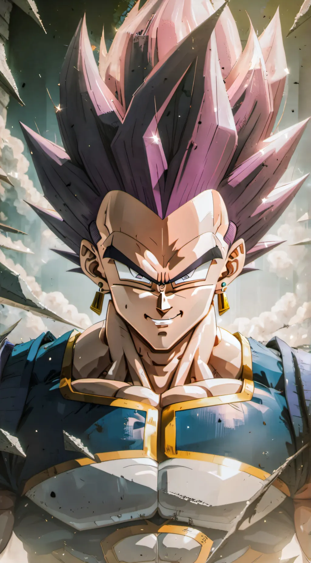 ai character: Ultra ego vegeta background