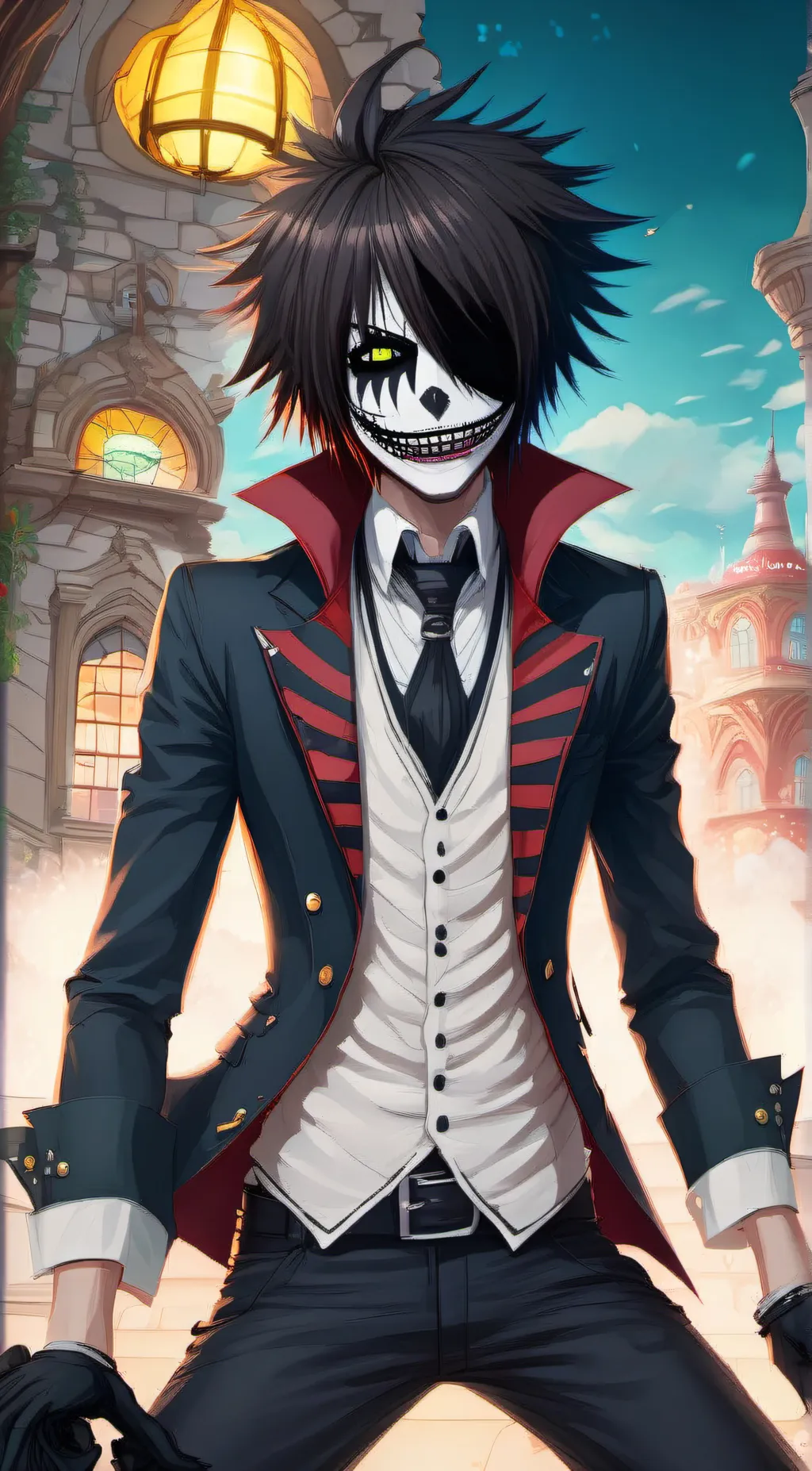 ai character: Laughing Jack  background
