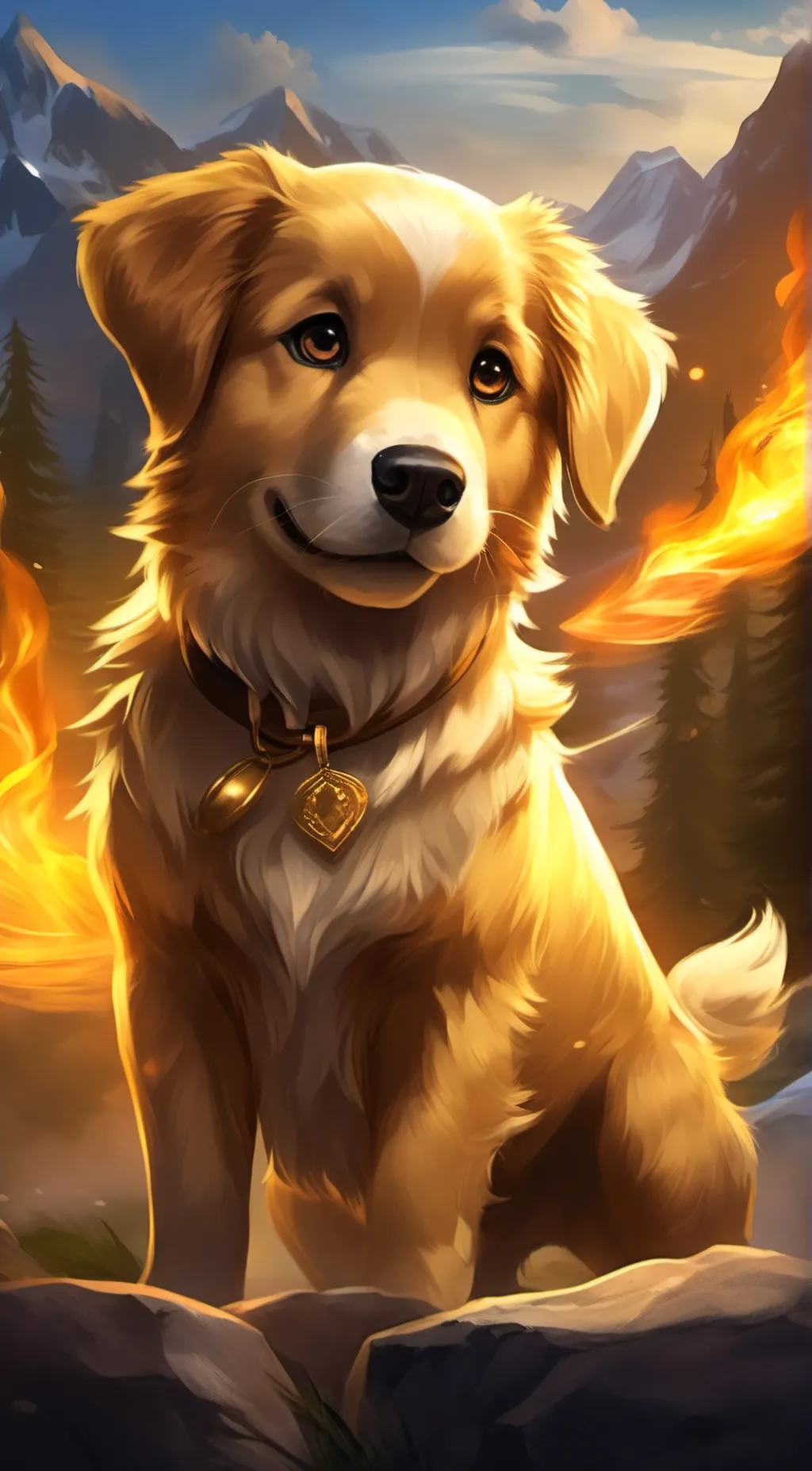 ai character: ☆fire☆ background