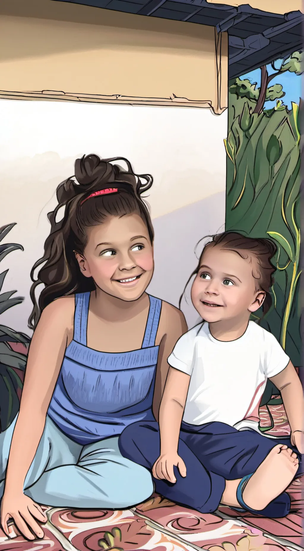 ai character: ella Elena  background