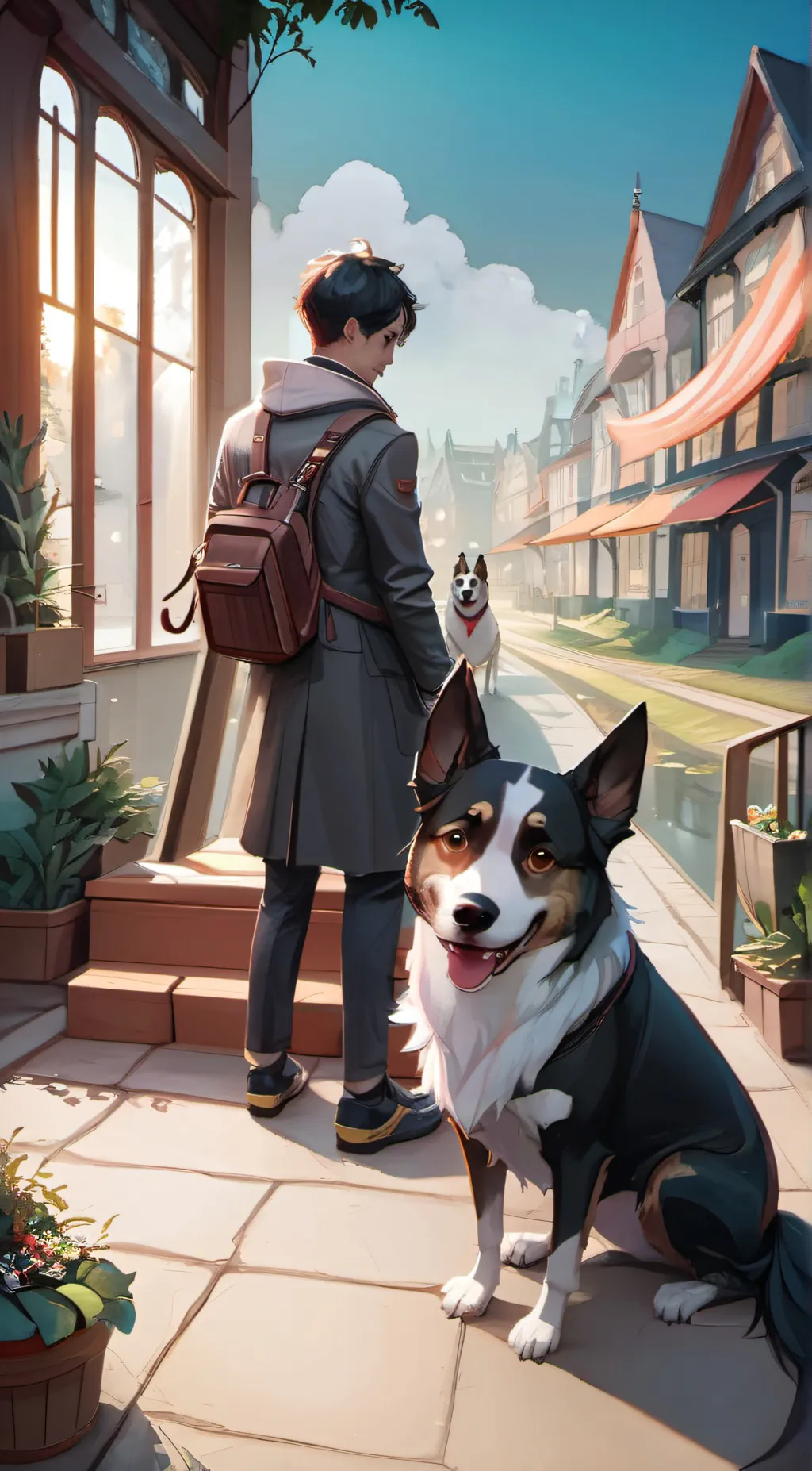 ai character: moon background