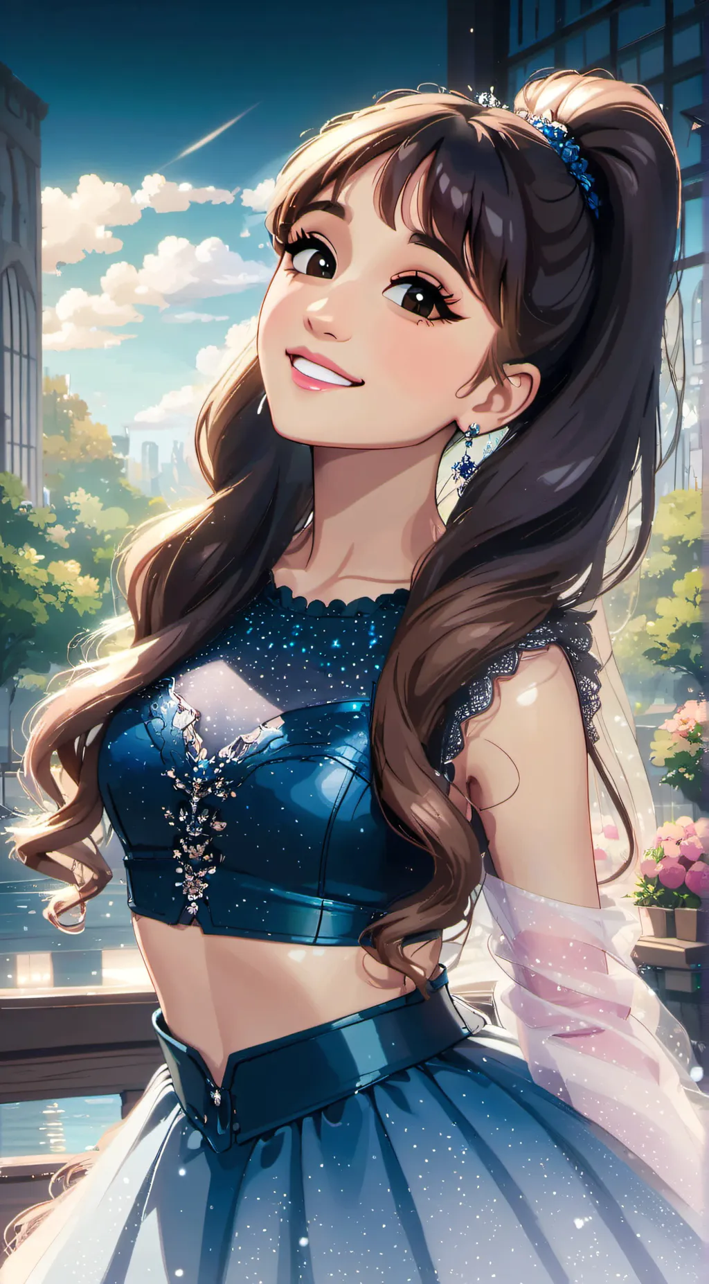 ai character: Ariana Grande background