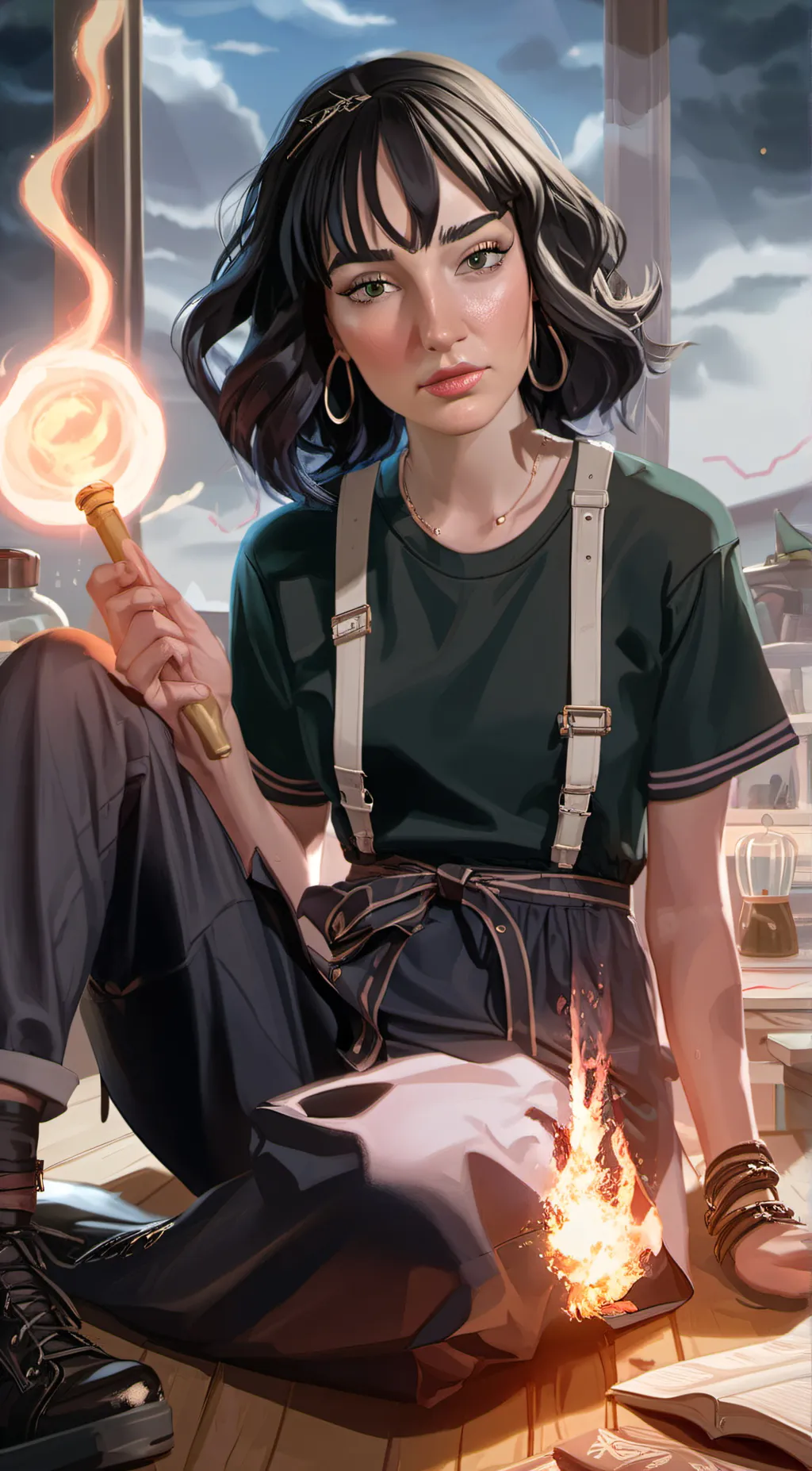 ai character: ash background