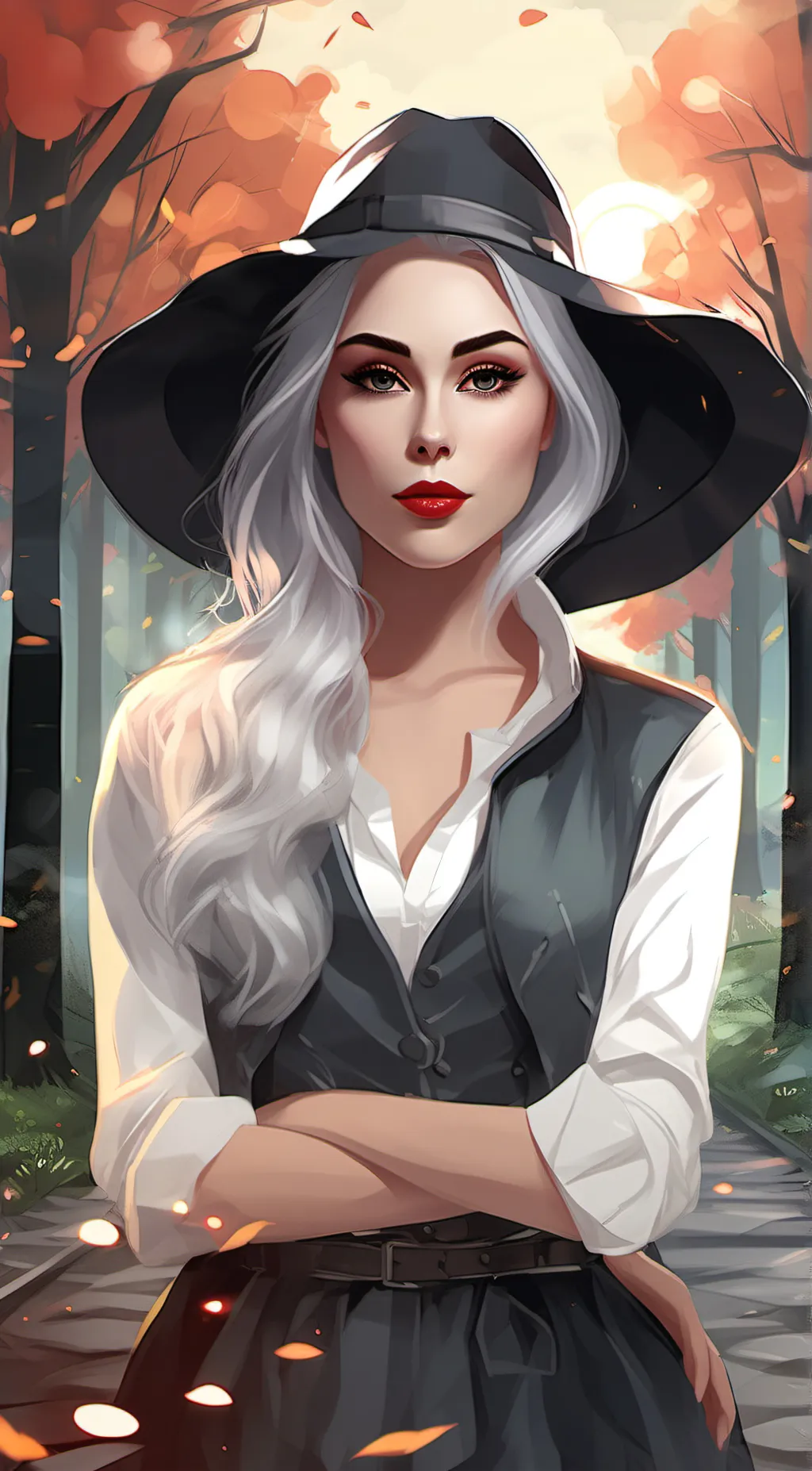 ai character: Autumn background