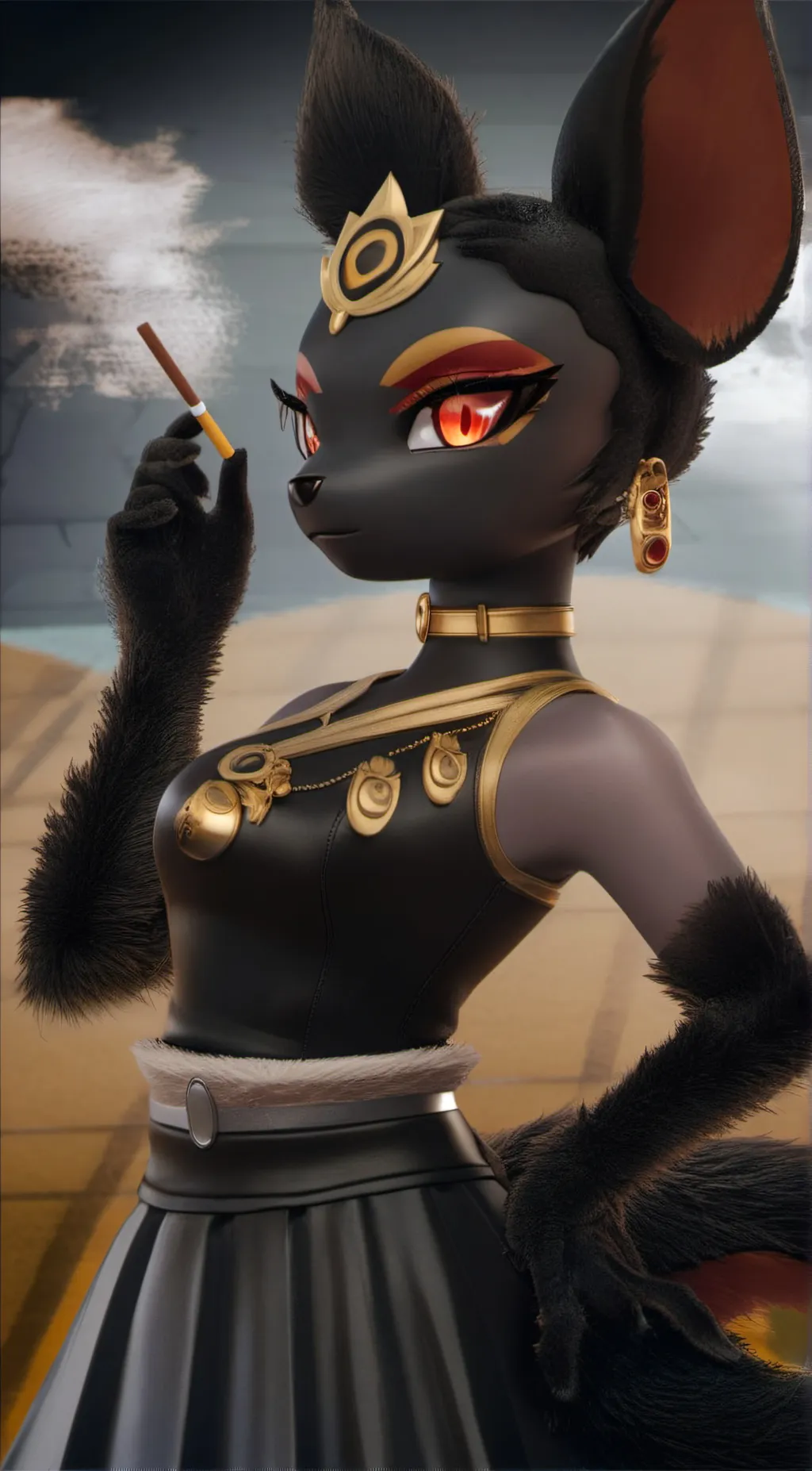 ai character: bad ass Umbreon background