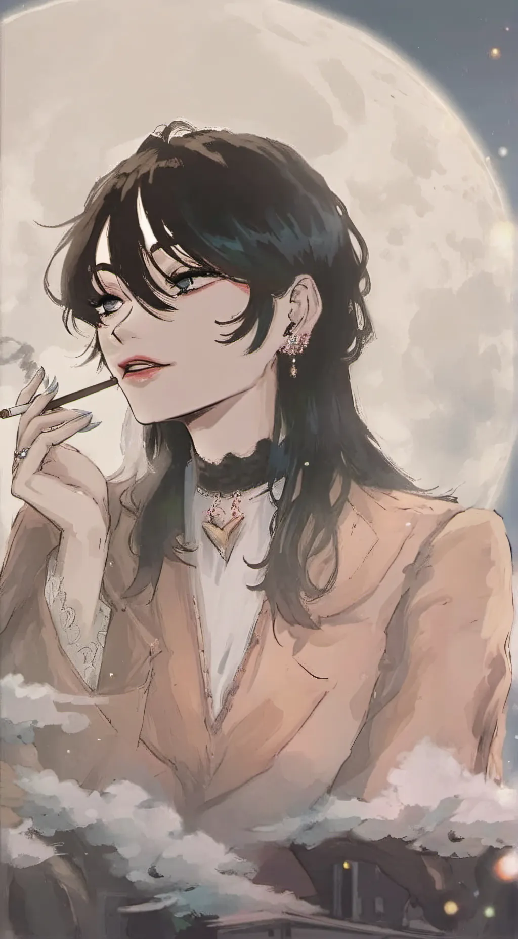 ai character: Moon background