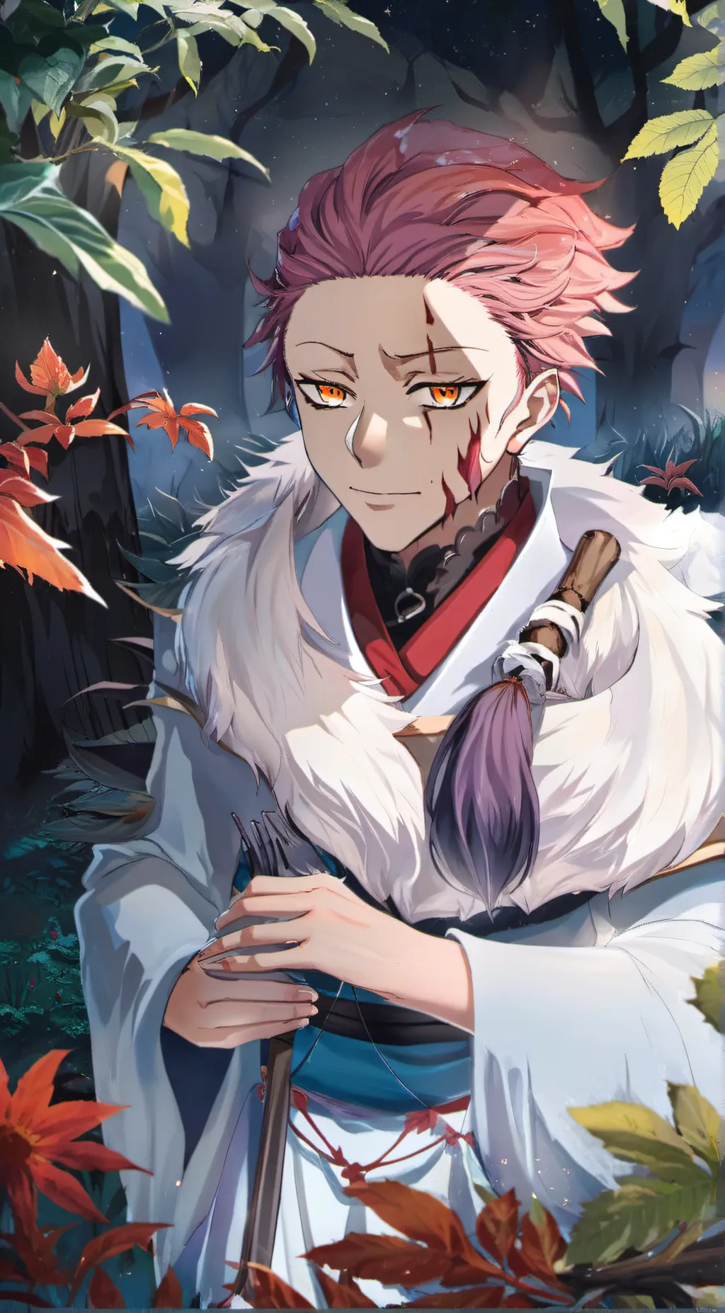 ai character: Sukuna with Q background