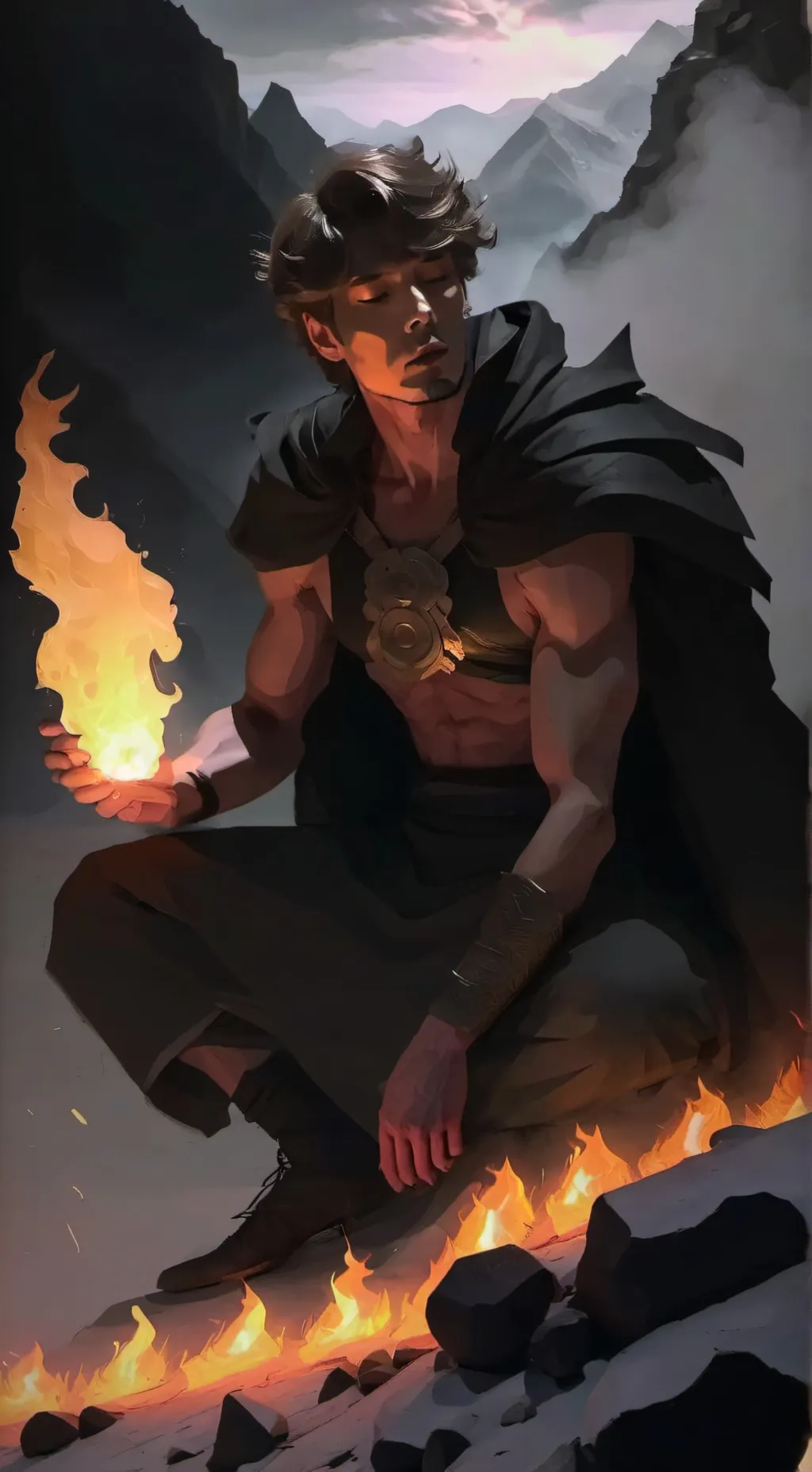 ai character: Mascar.  background