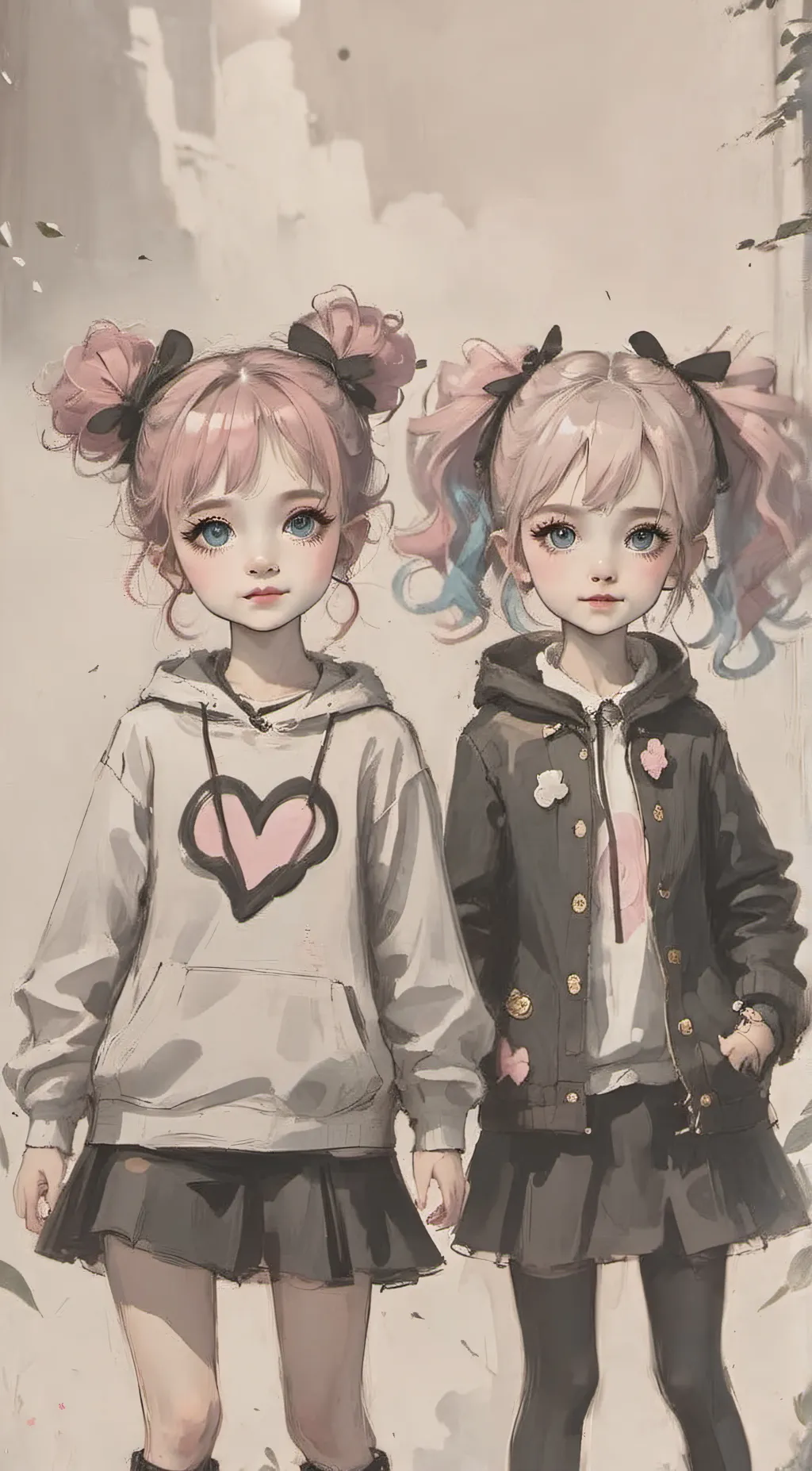 ai character: Kidcore sisters background