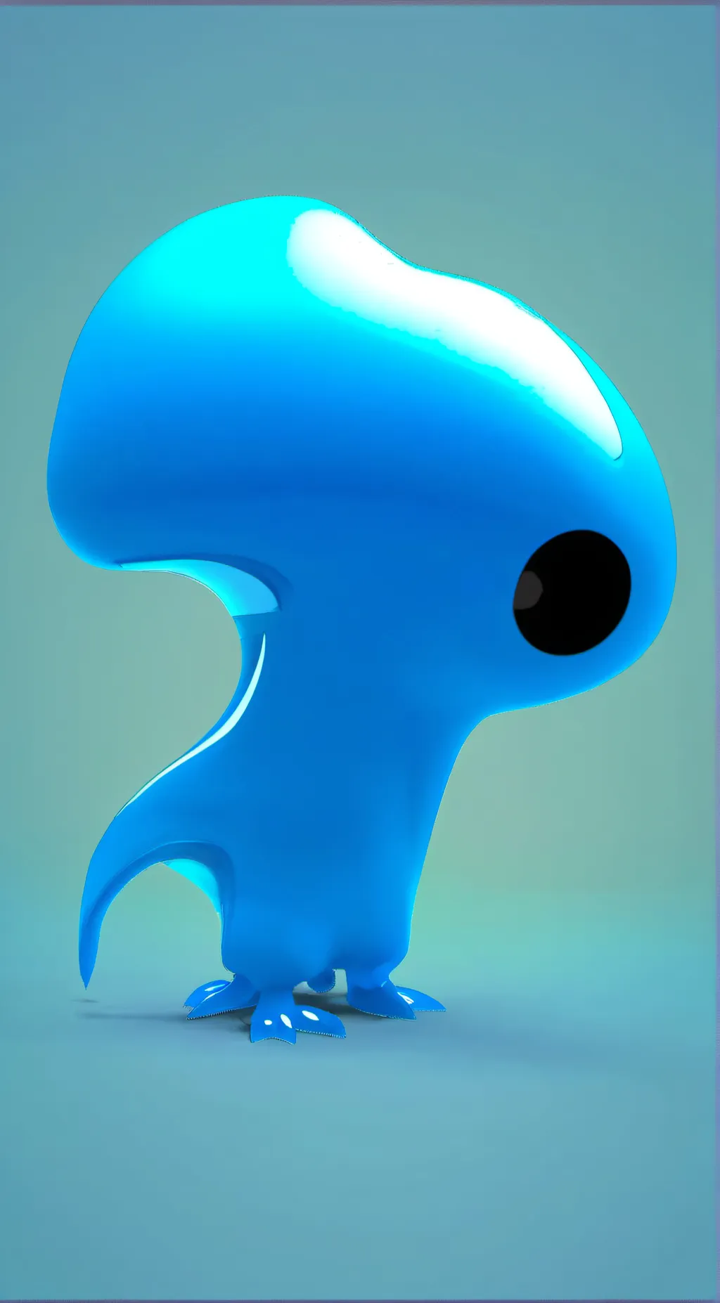 ai character: Cyan background