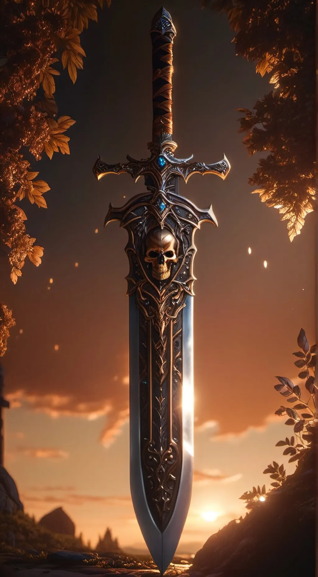 ai character: cool sword background