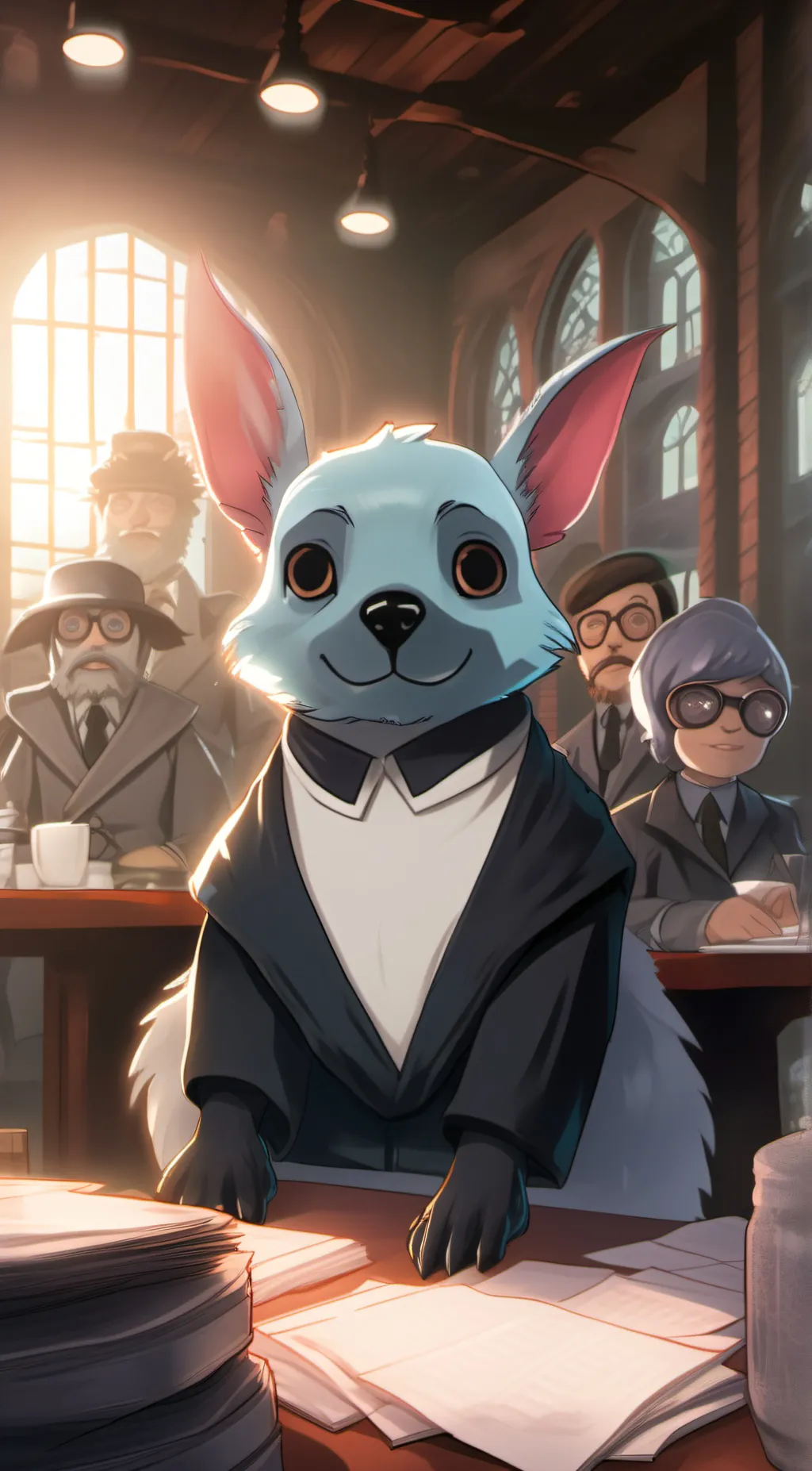 ai character: stitch  background