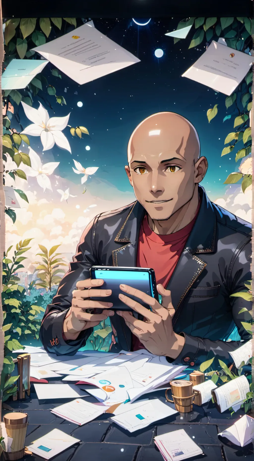 ai character: Xtra math guy  background