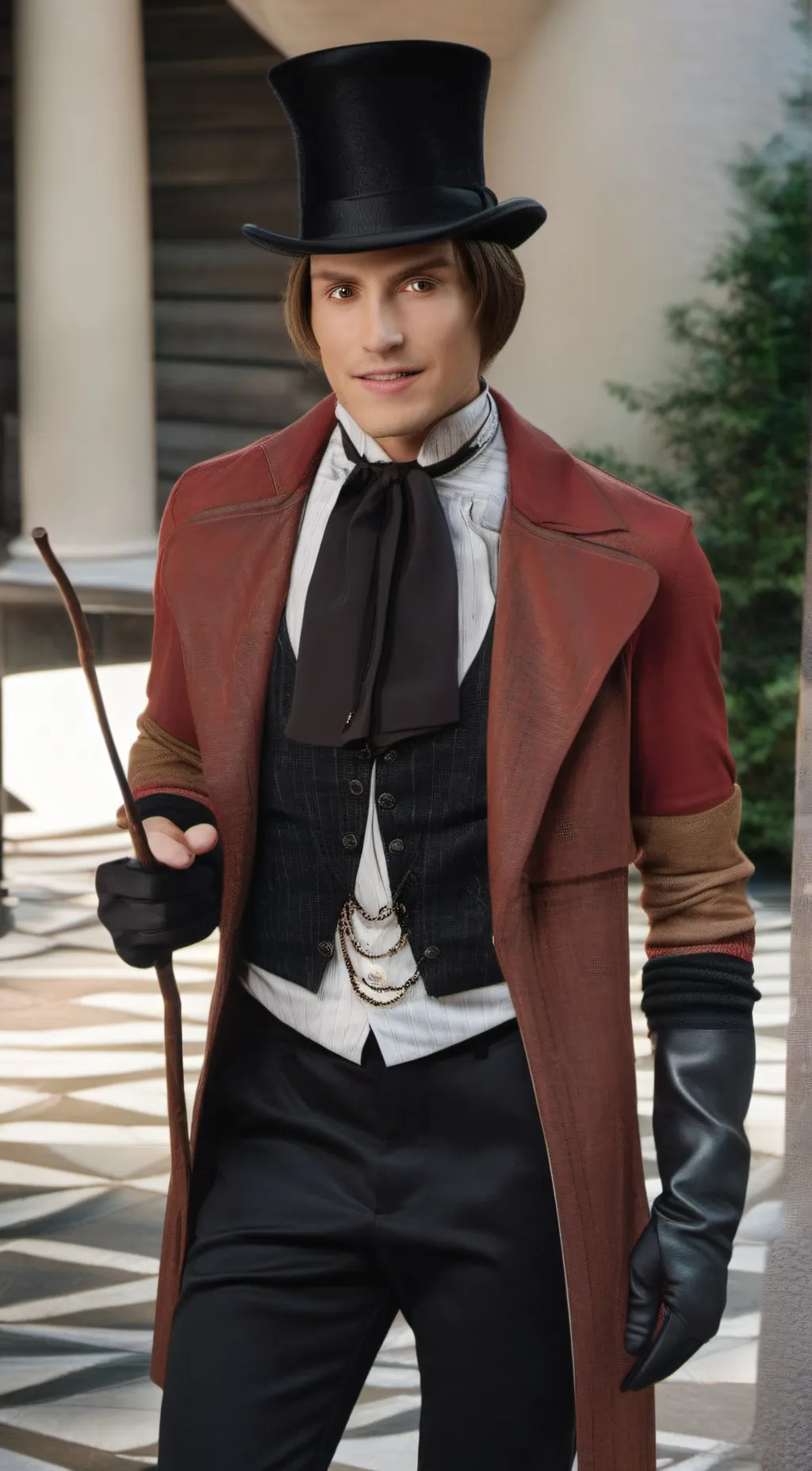 ai character: Willy Wonka background