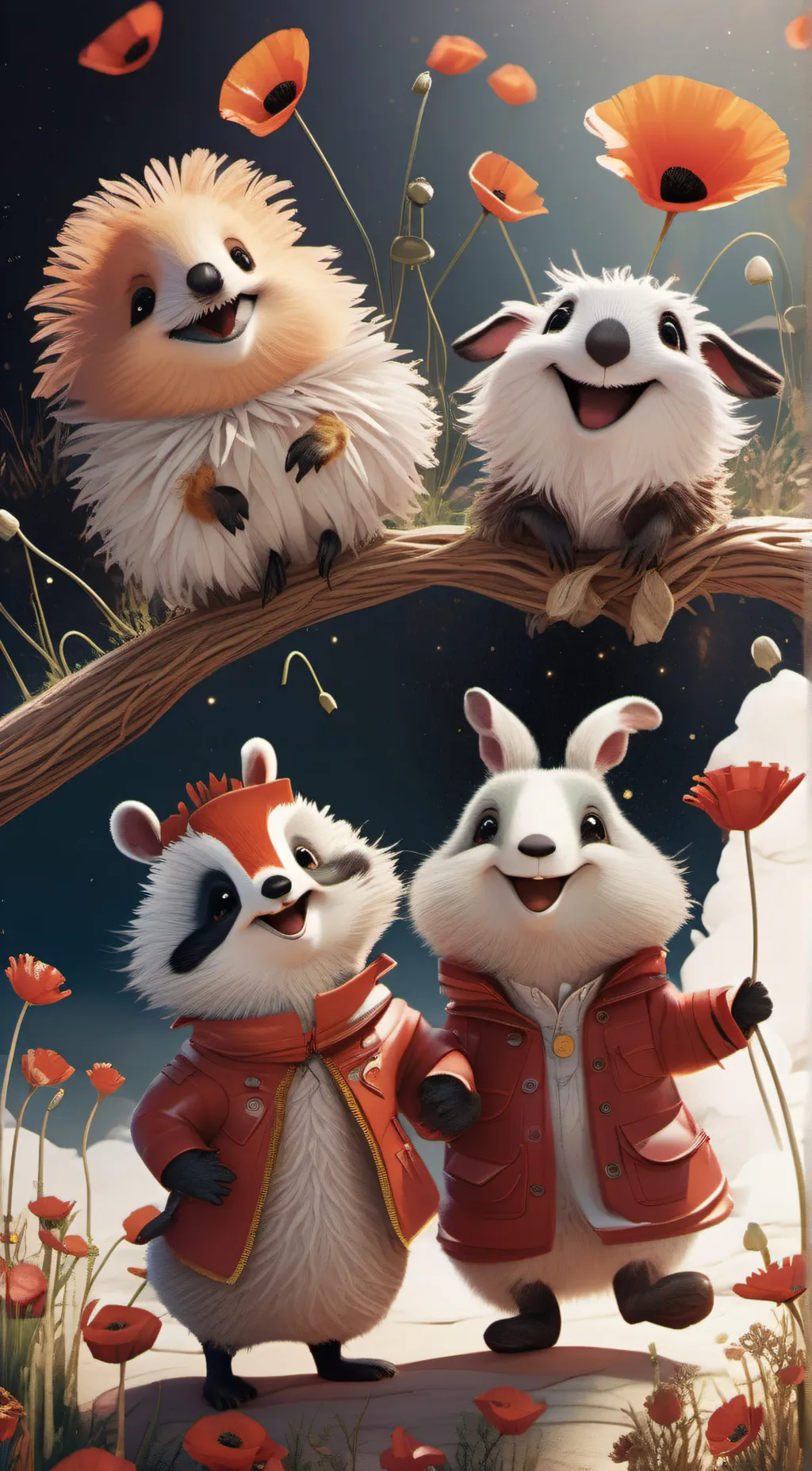 ai character: Smiling Critters background