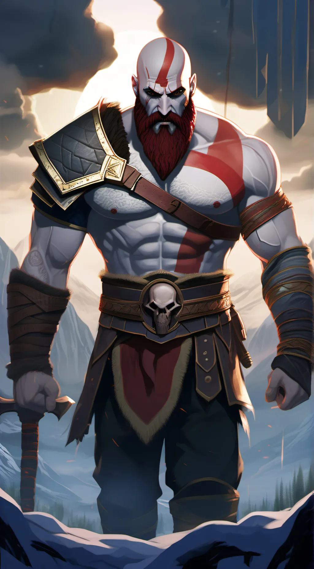 ai character: Kratos  background