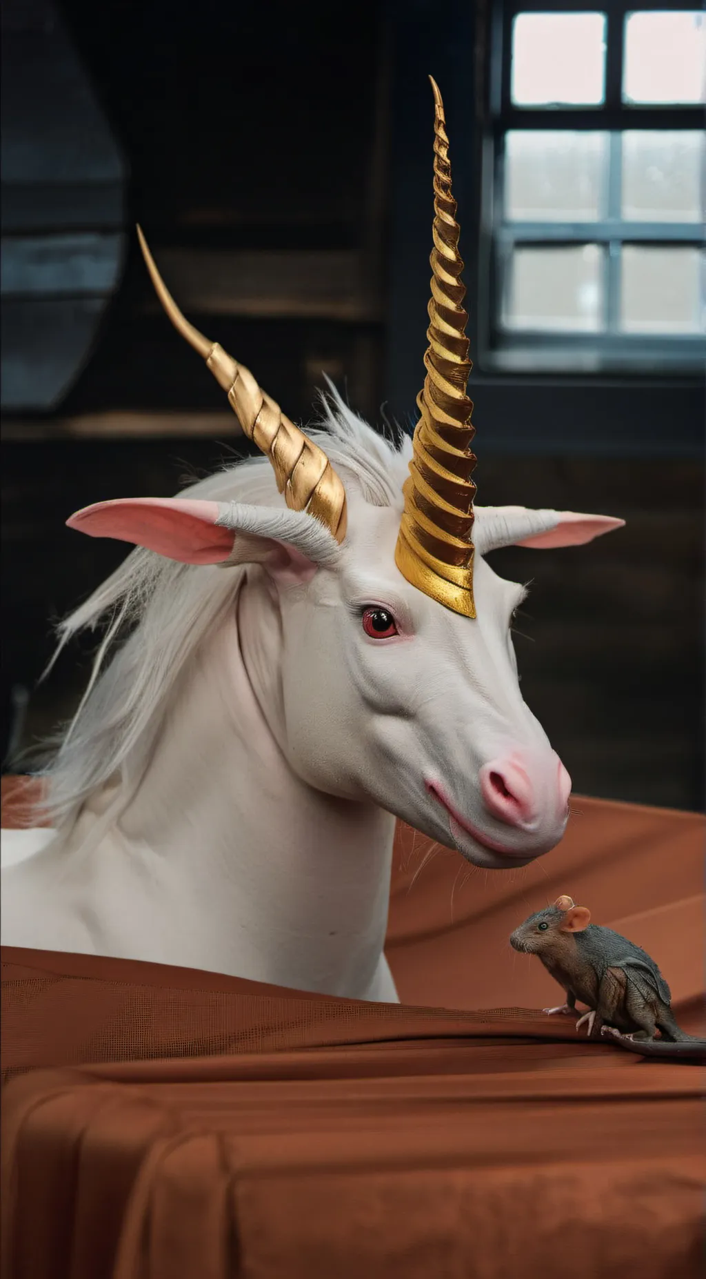 ai character: uglyunicornwithrat background
