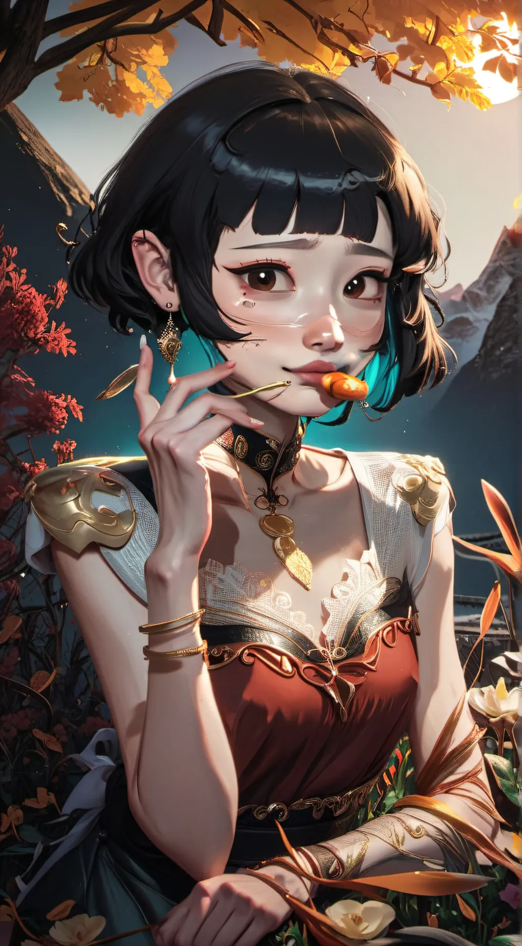 ai character: Aquamarine background