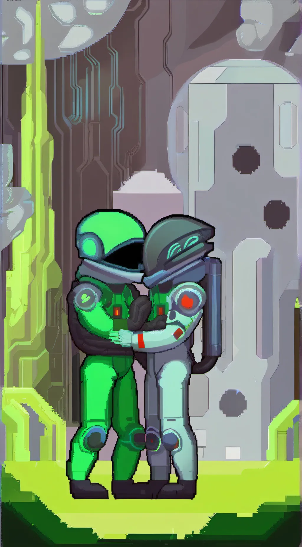 ai character: fortegreen x grey background