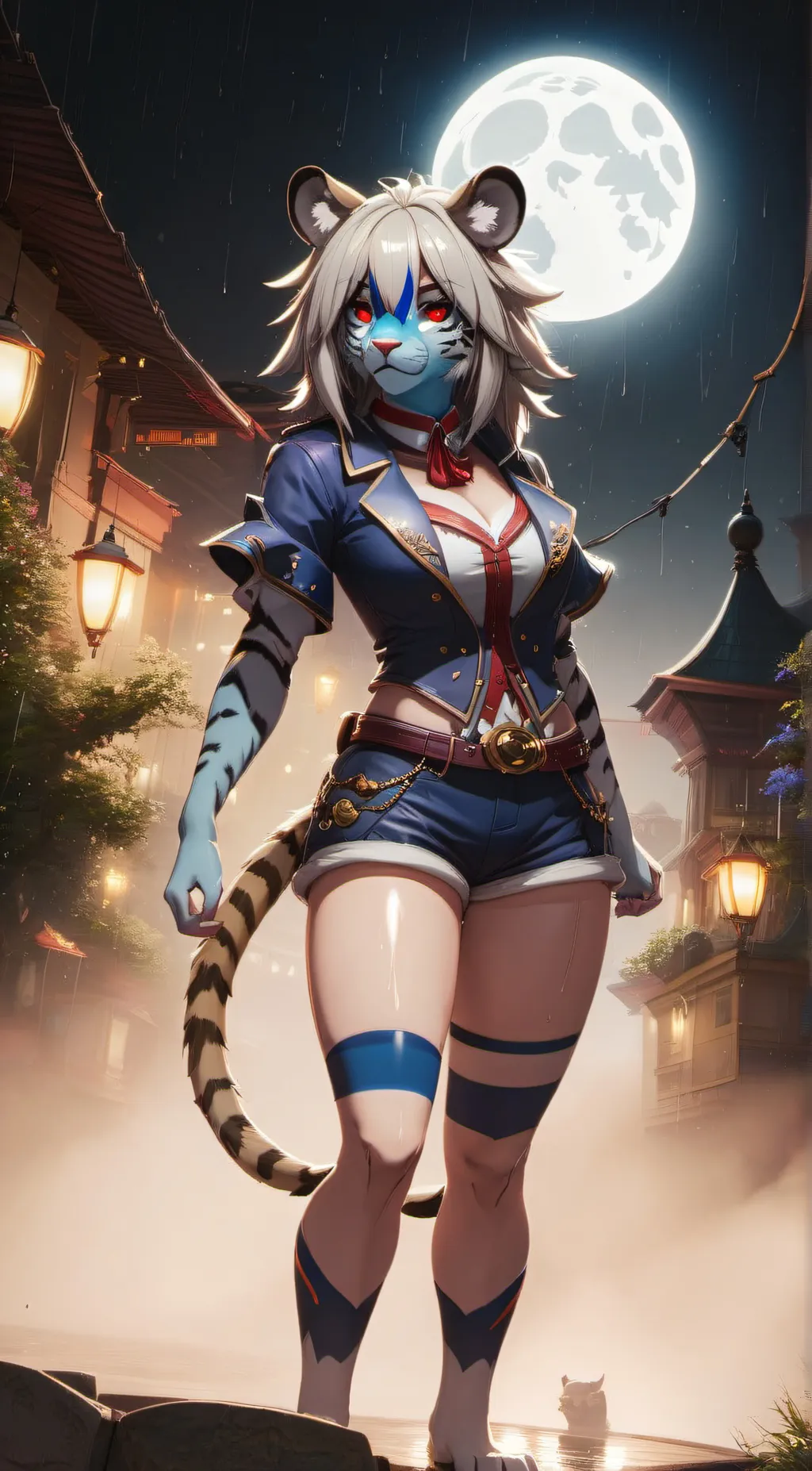 ai character: Blue background