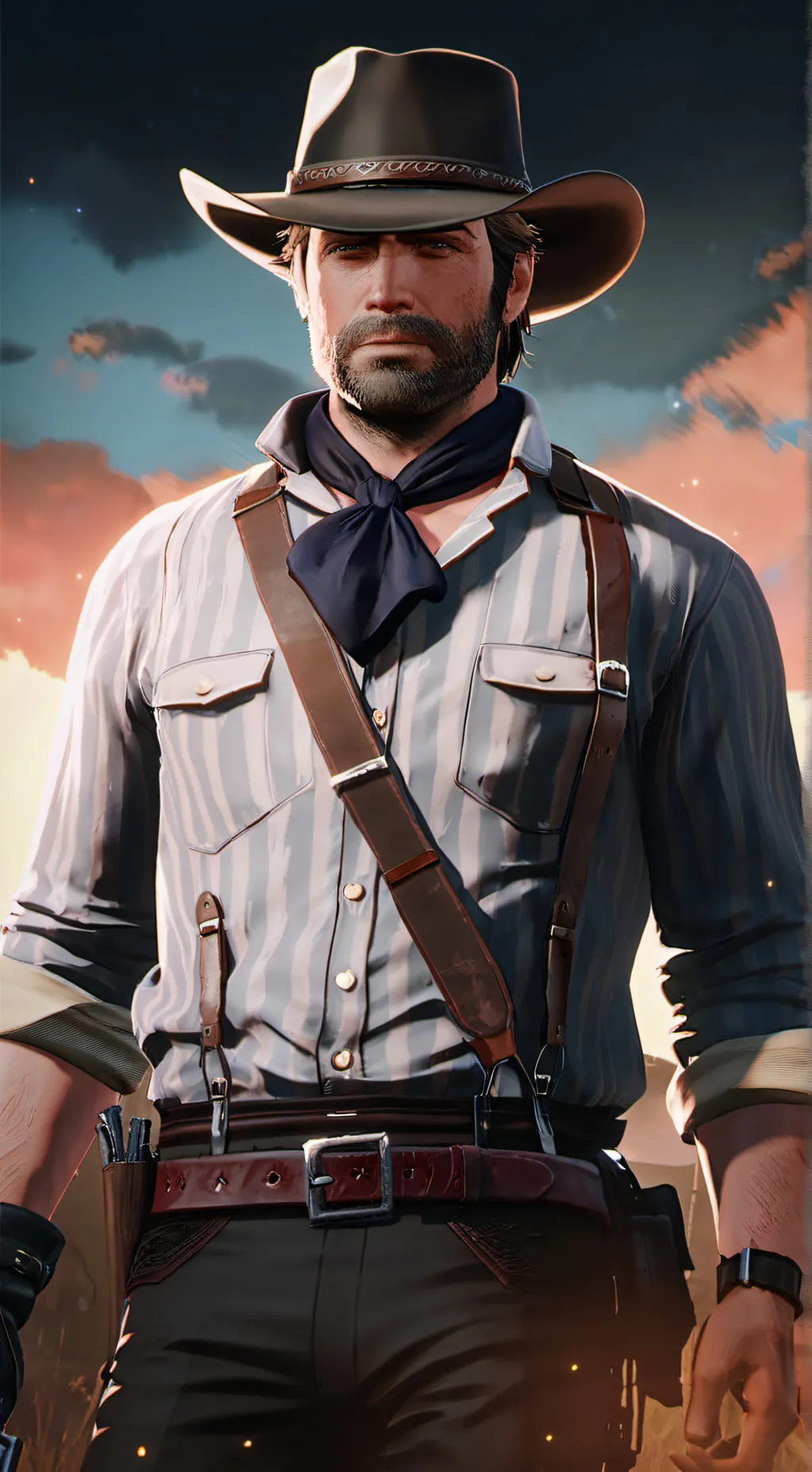 ai character: Arthur Morgan  background