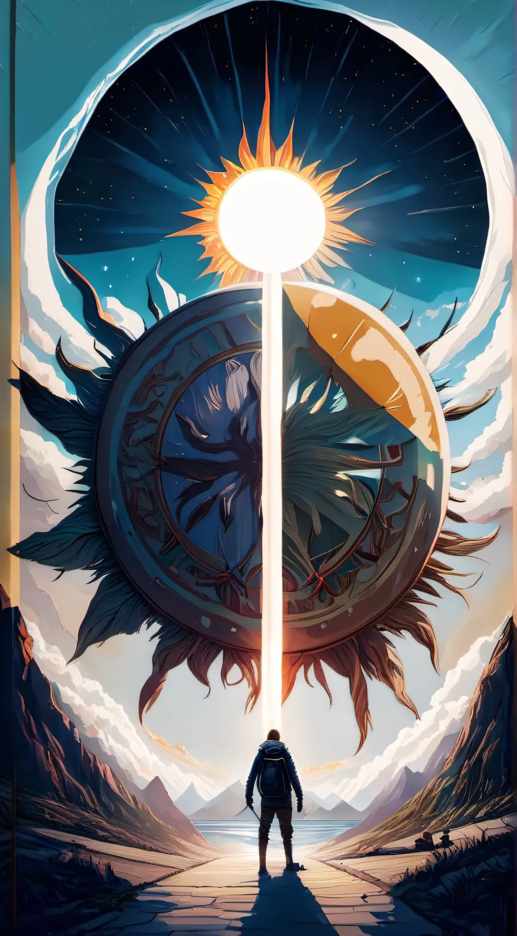 ai character: the sun background