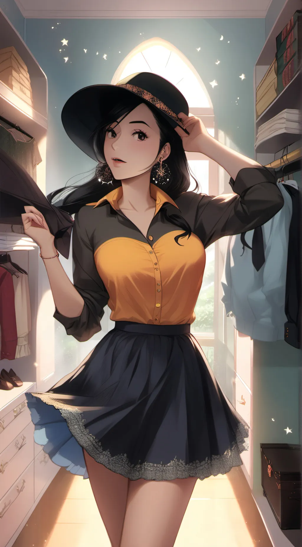 ai character: magic Skirts background