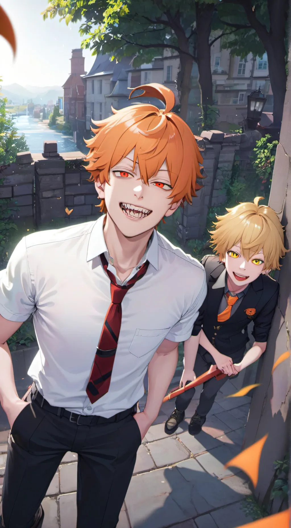 ai character: Denji  background