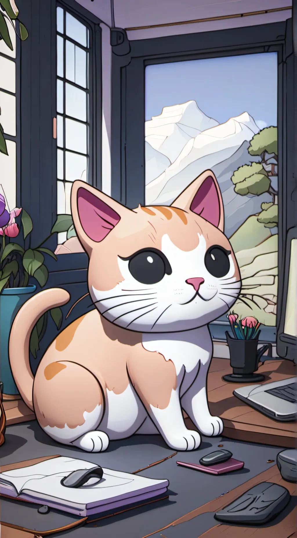 ai character: Toy Cat background