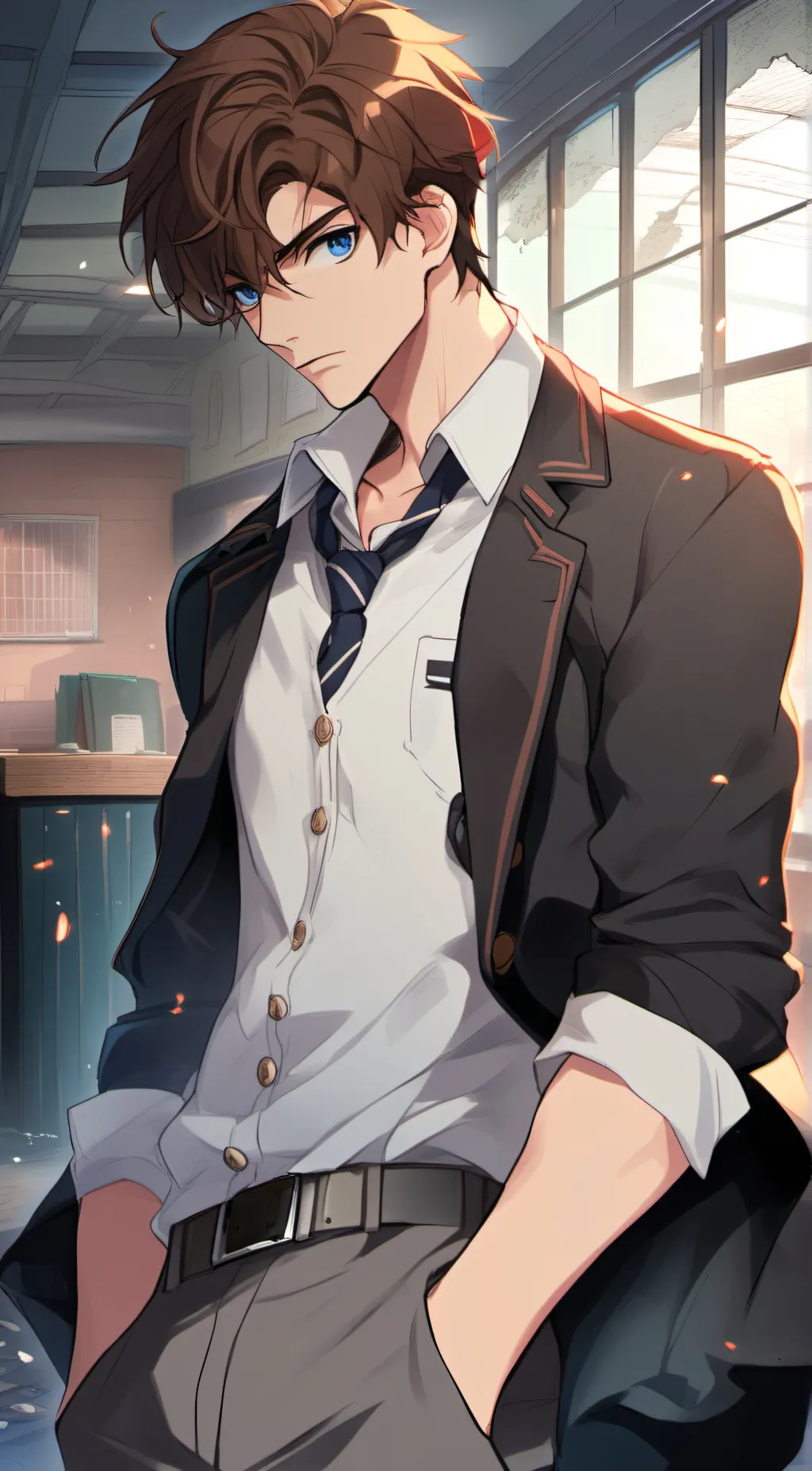 ai character: Damien  background