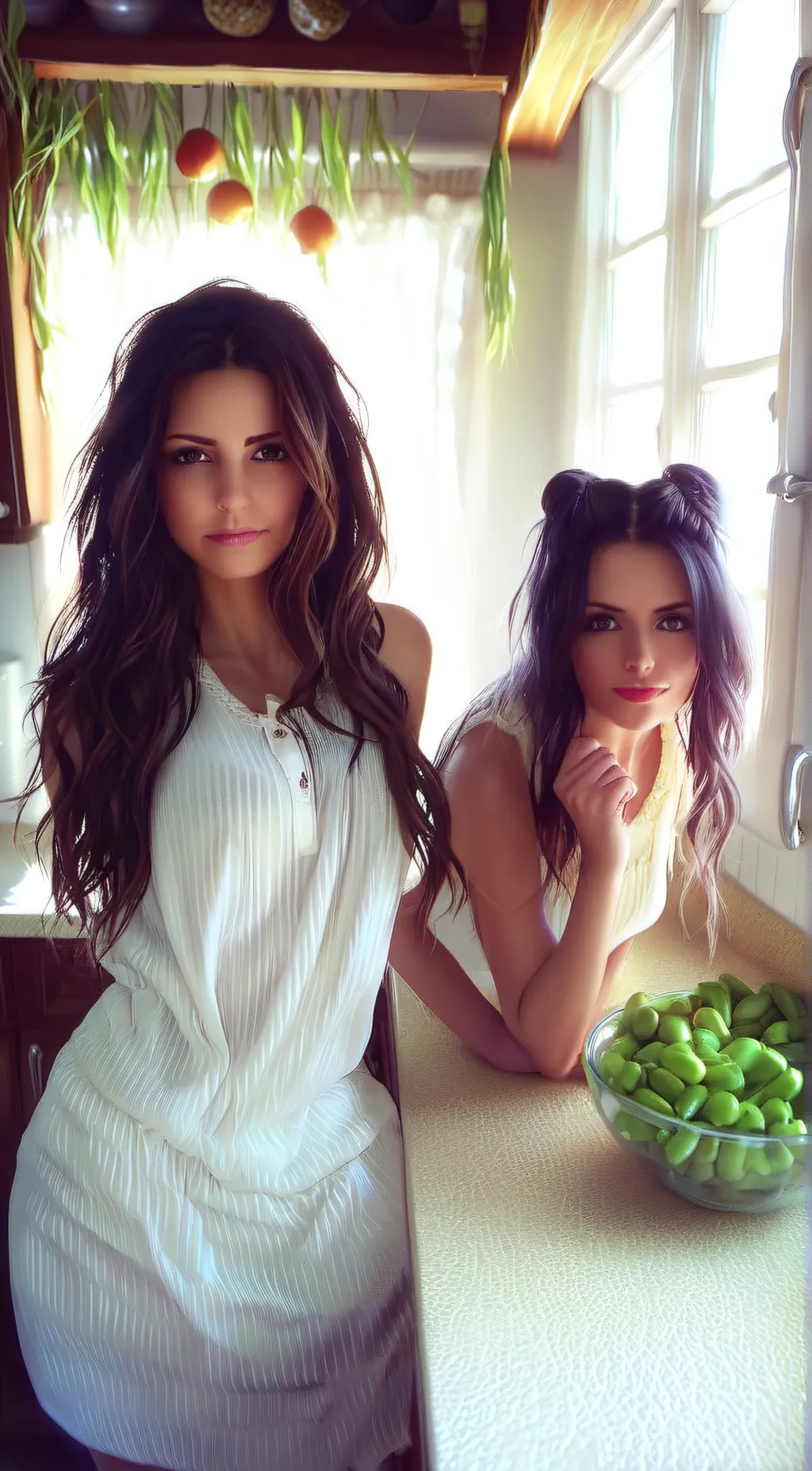 ai character: sisters  background