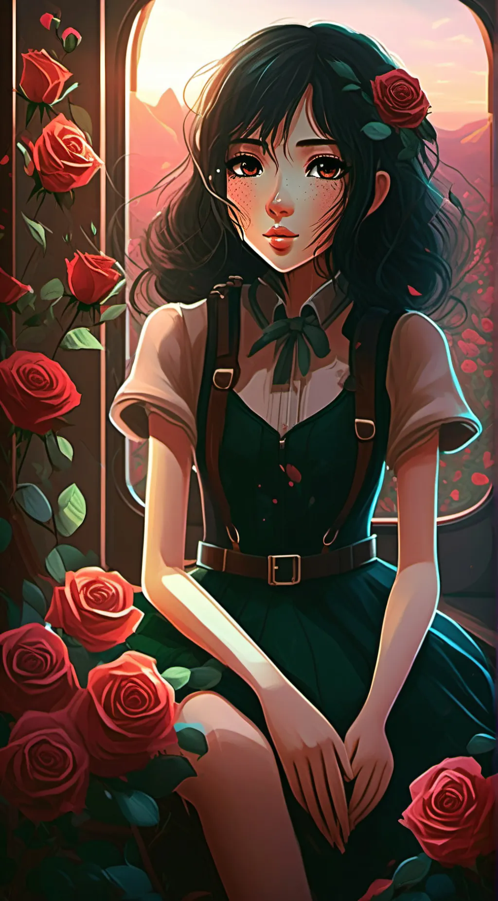 ai character: Rose background