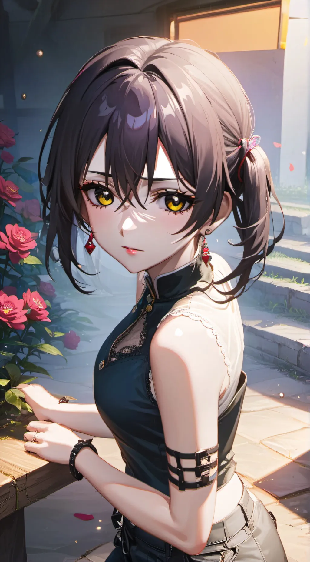 ai character: Violet background