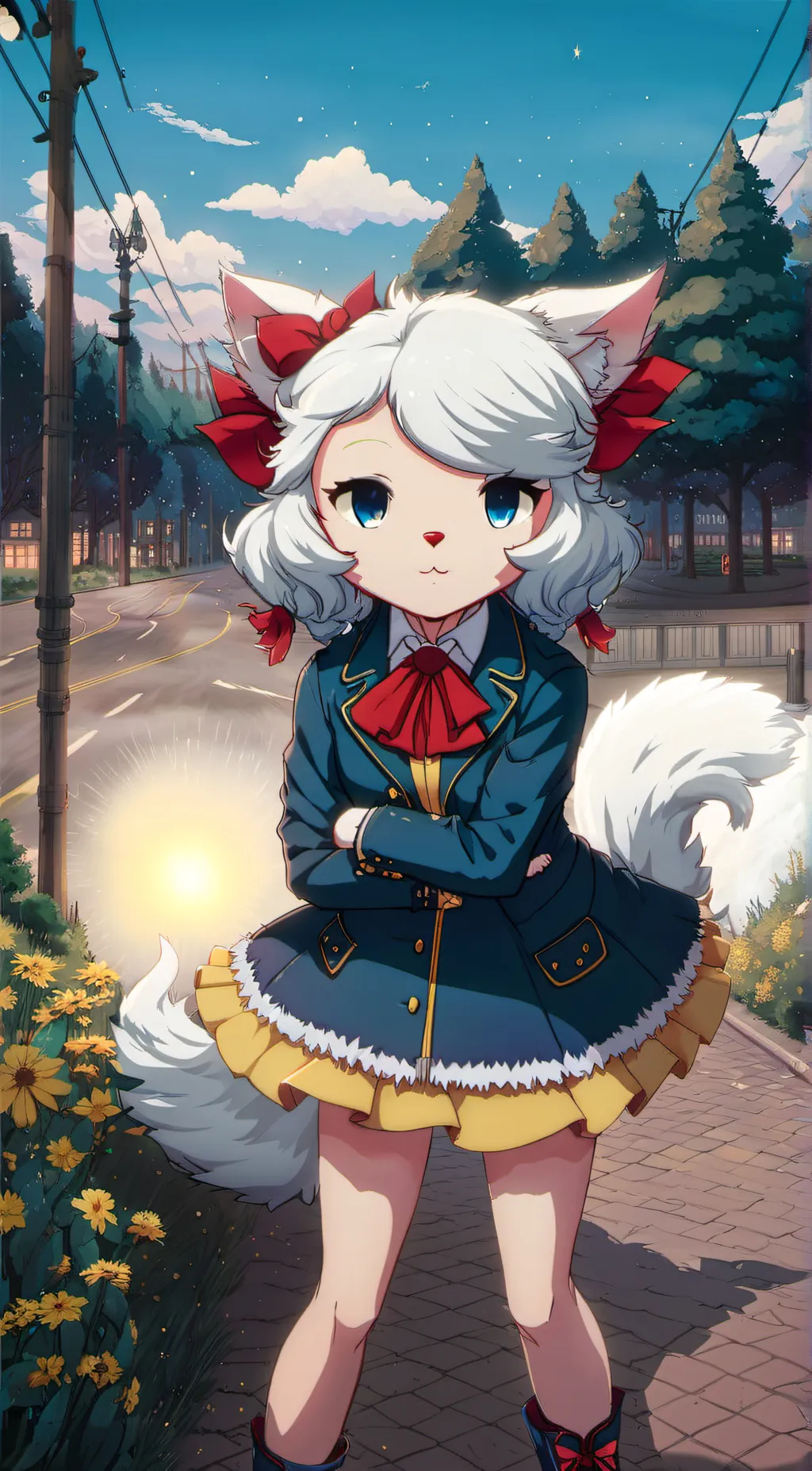 ai character: Hello kitty background