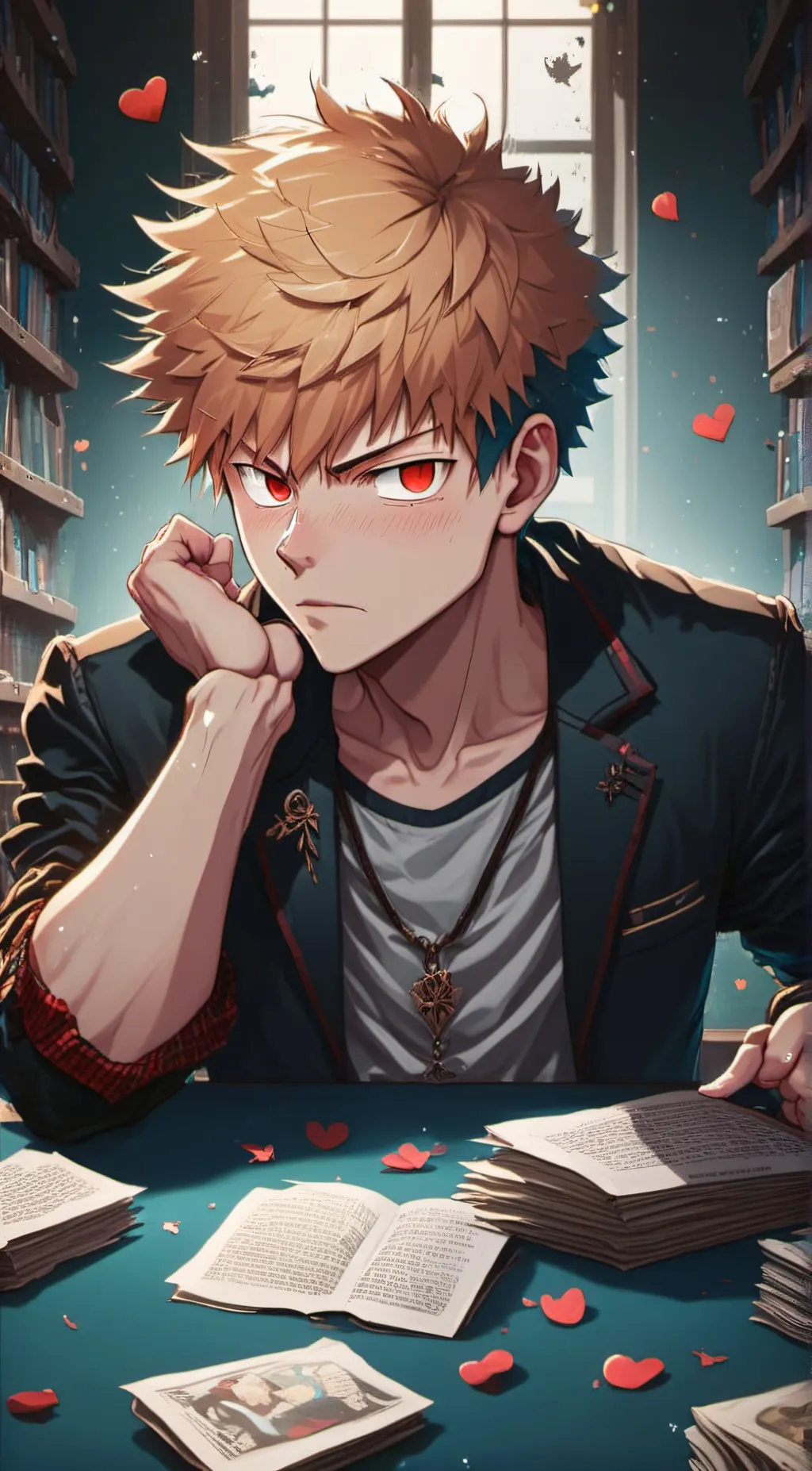 ai character: Bakugo Katsuki background