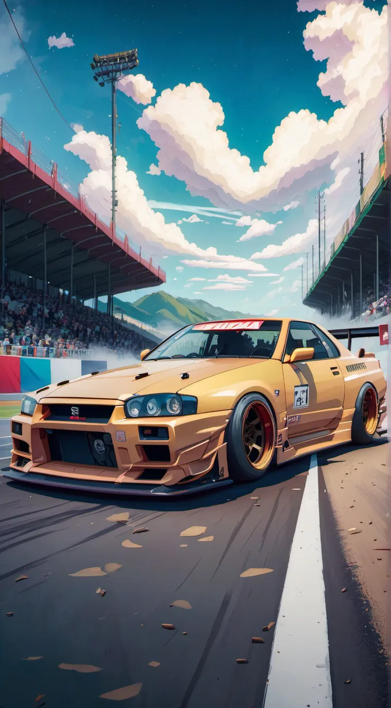 ai character: nissan gtr r34 background