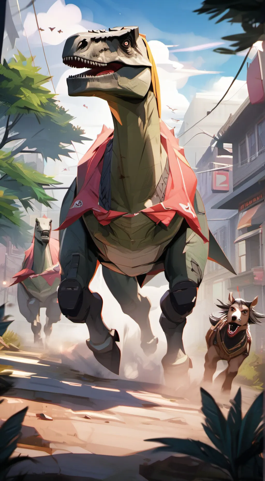 ai character: Evil horeraptor  background