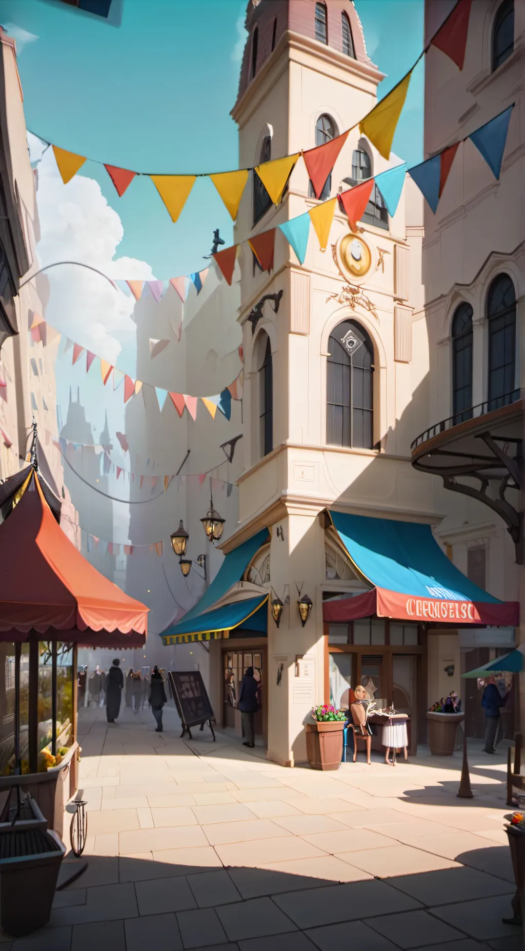 ai character: digital circus background