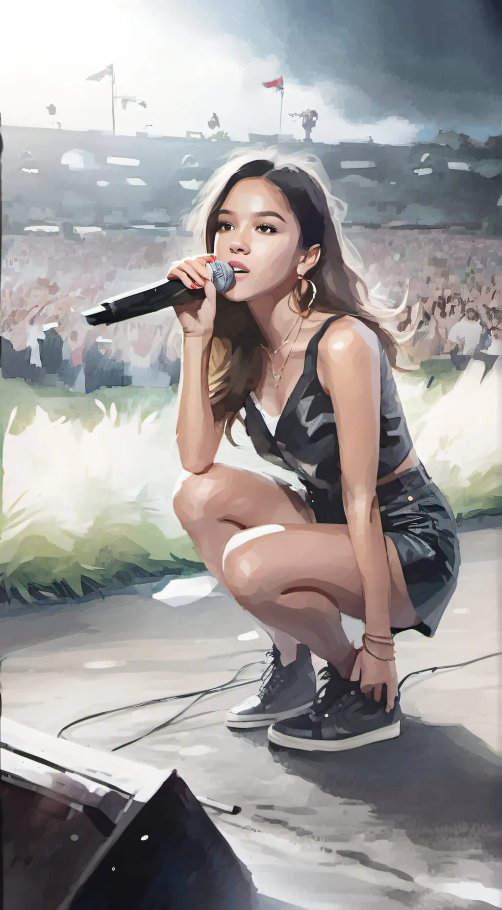 ai character: Olivia Rodrigo background