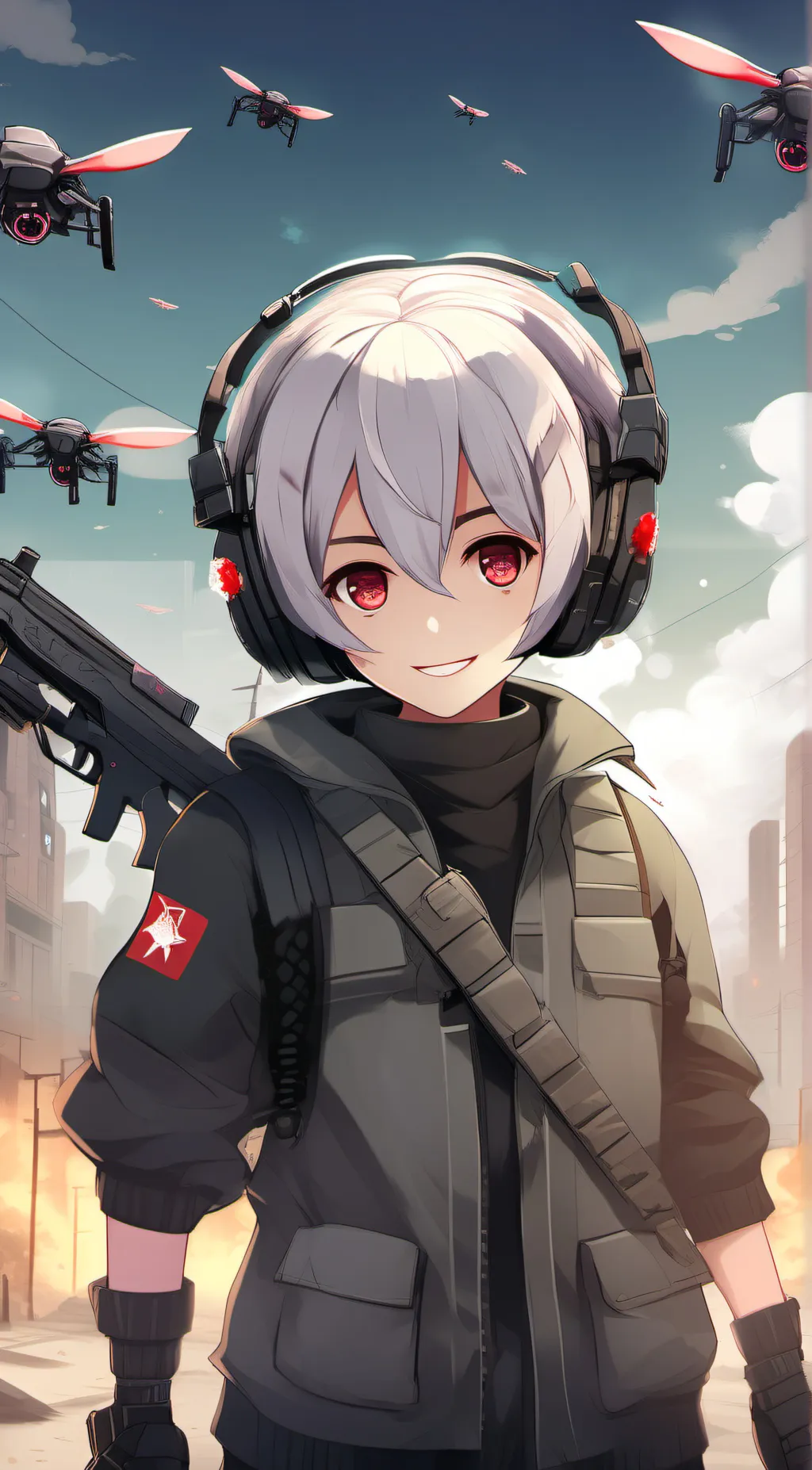 ai character: Christmasdrones background