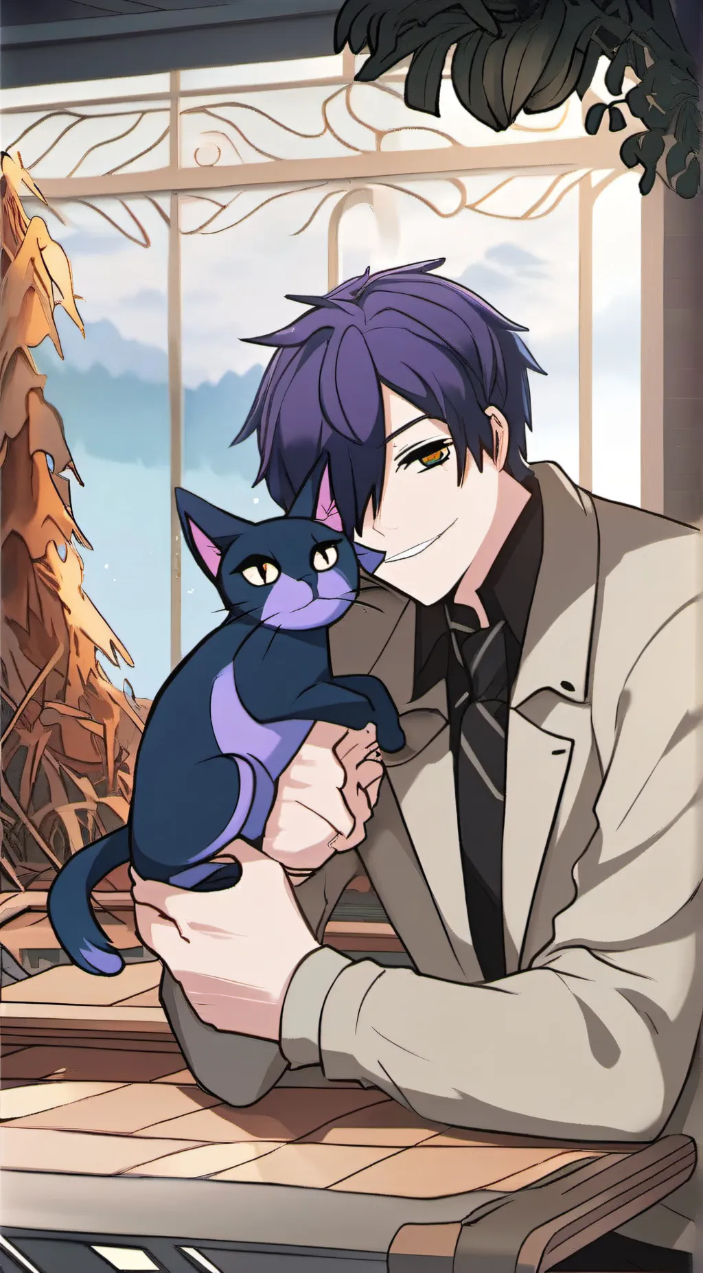 ai character: cube 💖 kitty background