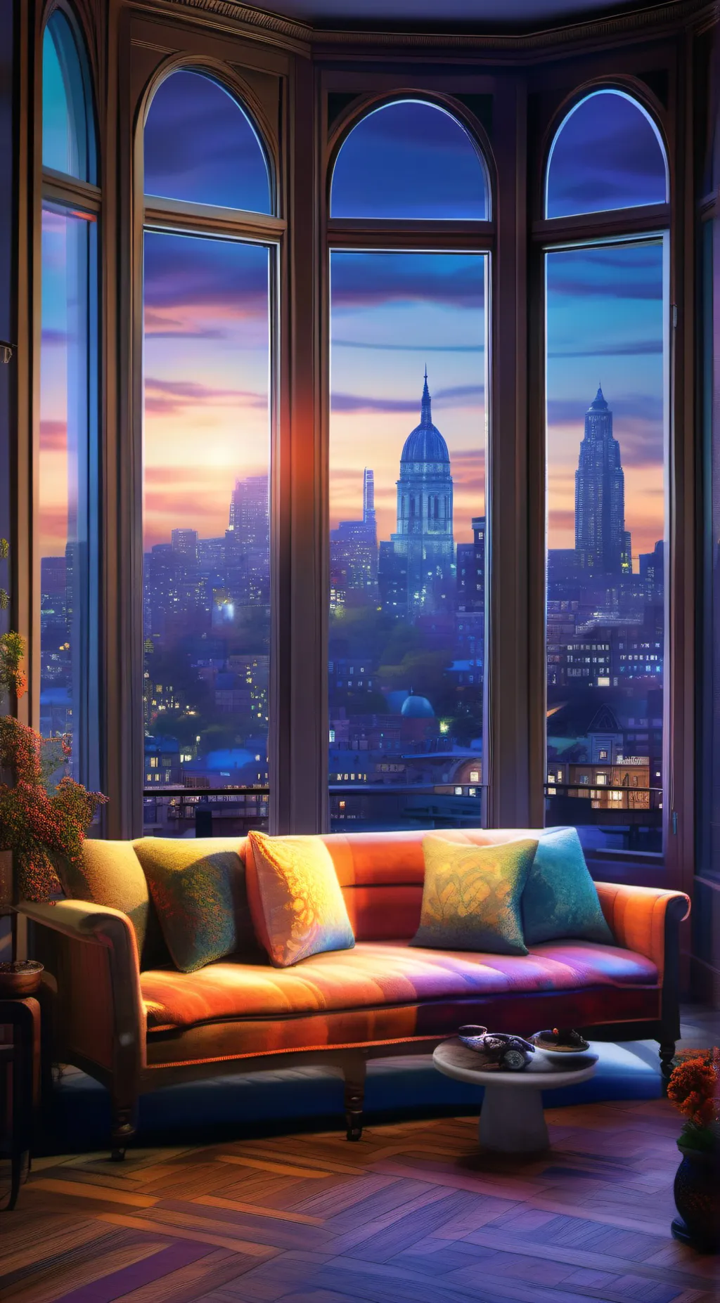 ai character: rainbow ghosts background